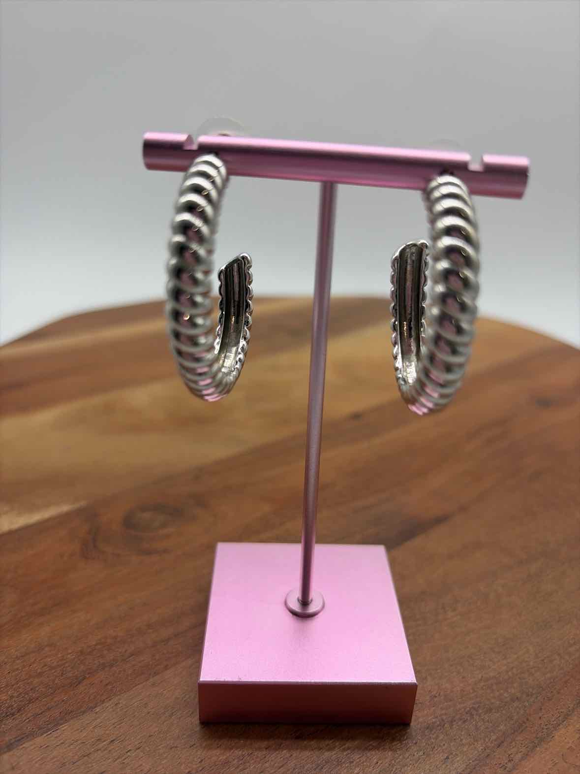 Luv Aj Silver Rope Hoop Earrings | True Fashionistas.