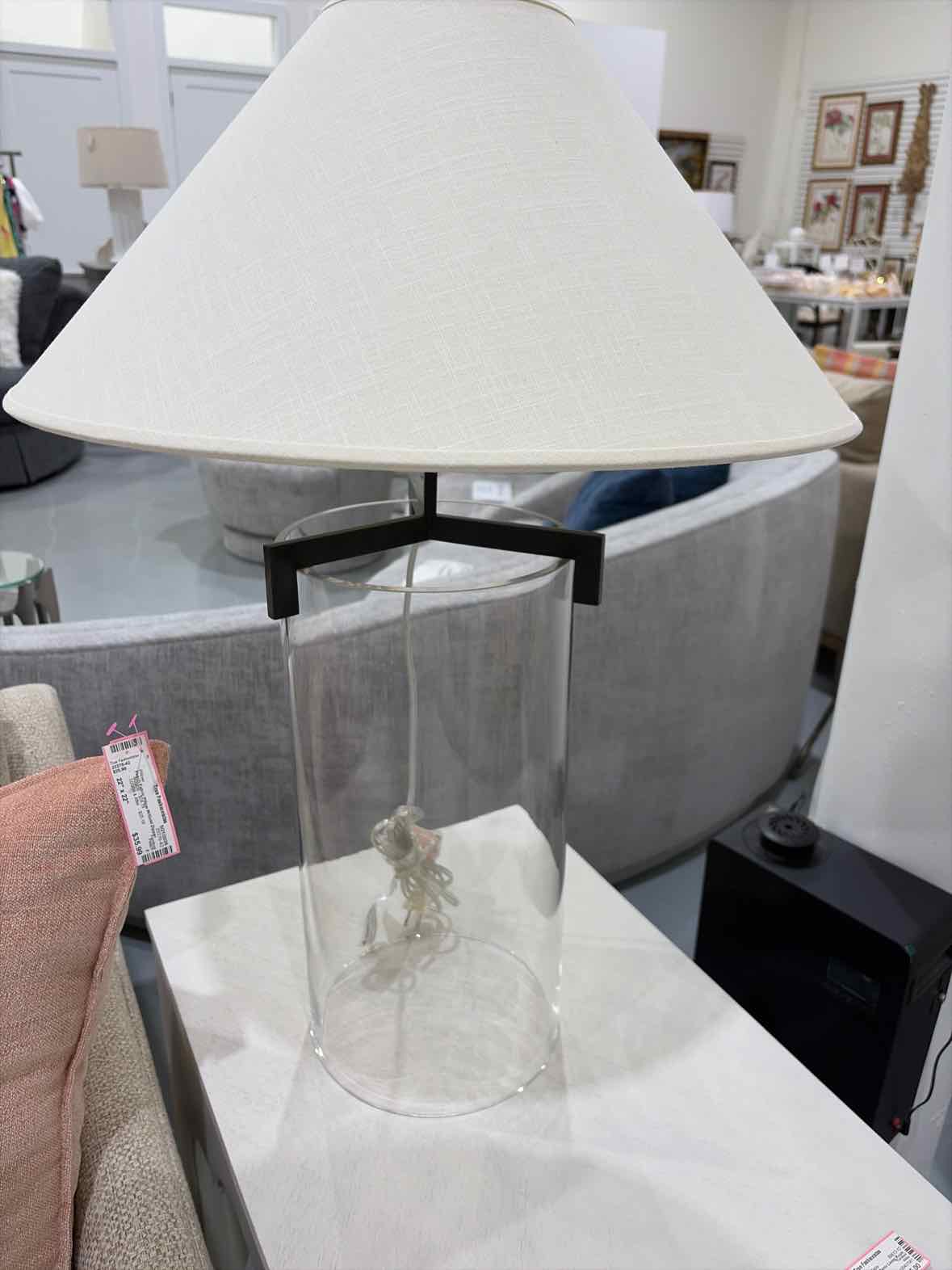 Clear Glass & Metal Accent Lamp | True Fashionistas.
