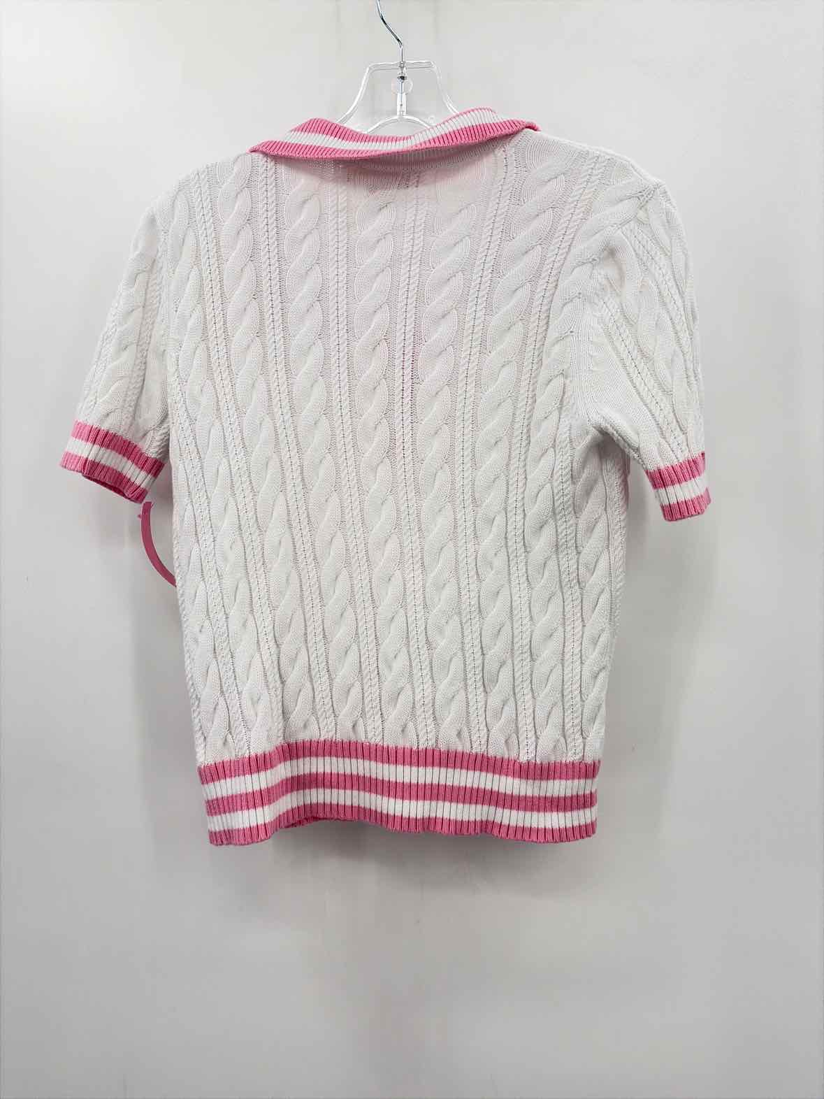 Lilly Pulitzer White Size Small Cable Knit Short Sleeve Sweater | True Fashionistas.