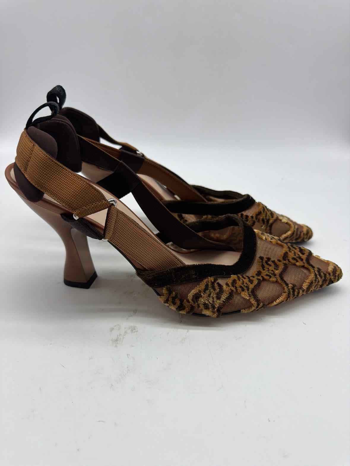 Pre-Owned Fendi Tan Size 37 Slingback Heels | True Fashionistas.
