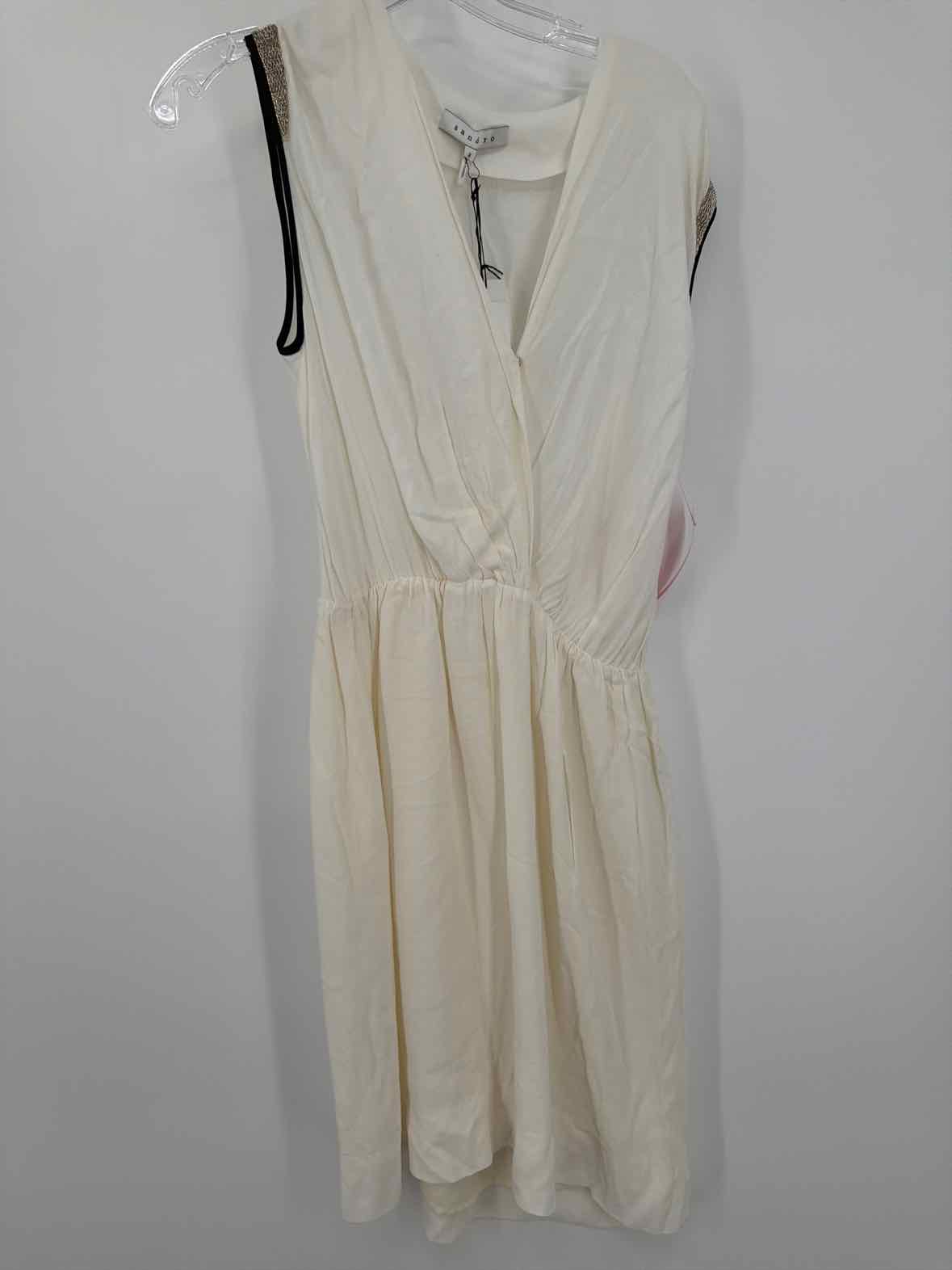 Pre-Owned Sandro Ivory Size 3/8 Short Sleeveless Dress | True Fashionistas.