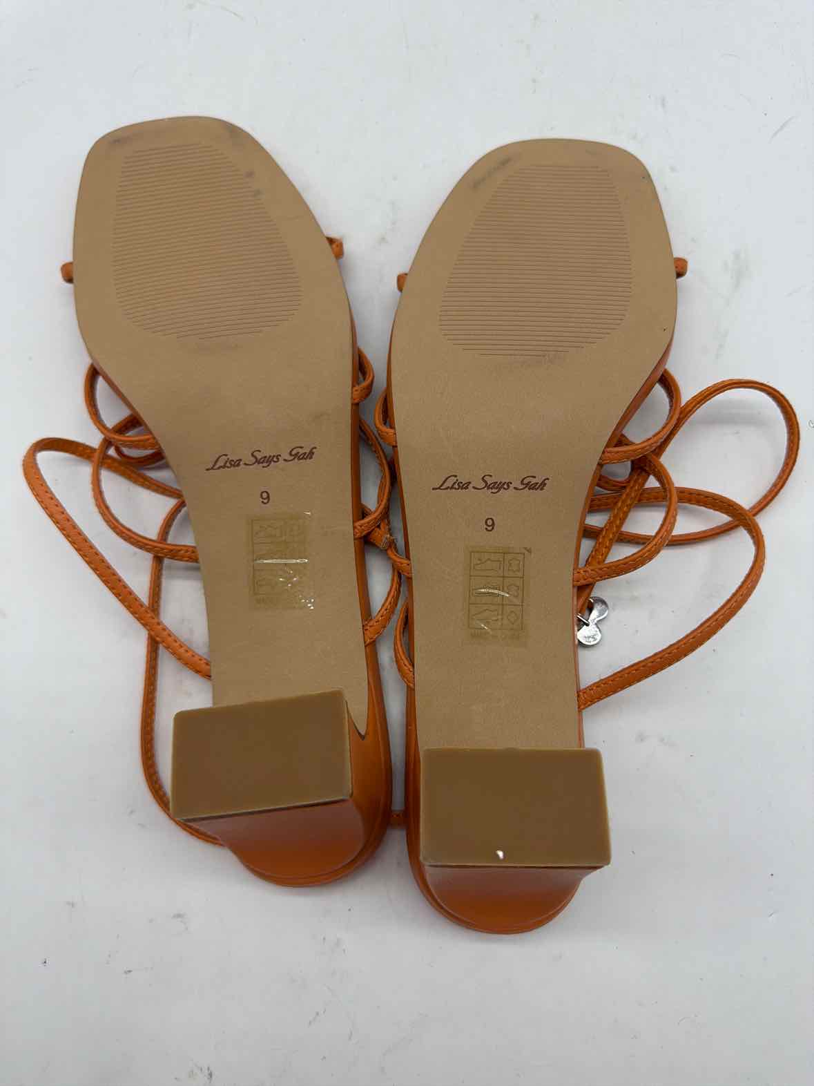 Pre-Owned Lisa Says Gah Orange Size 9 Strappy Heels | True Fashionistas.