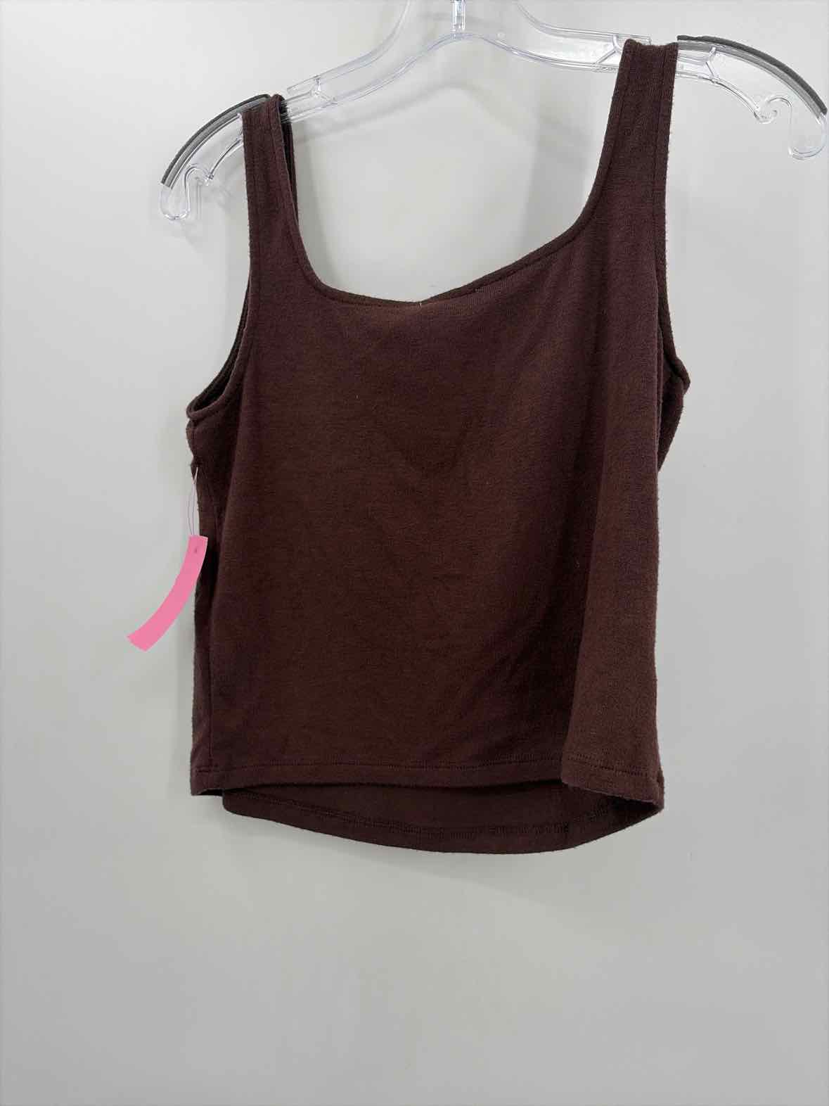 Pre-Owned Lou & Grey Brown Size Large Cropped Tank Top | True Fashionistas.