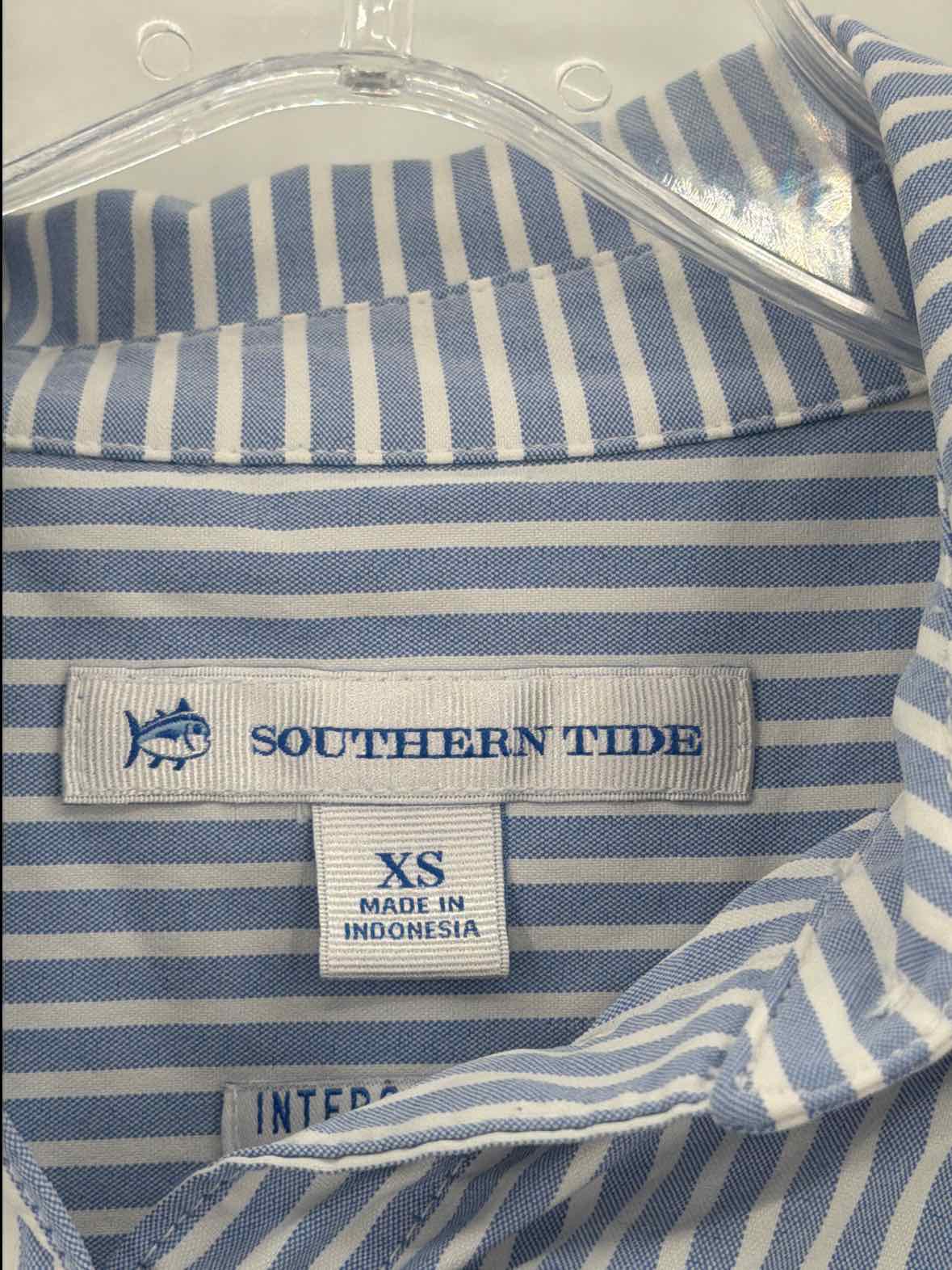 Pre-Owned Southern Tide Blue Size XS Stripe Button Down | True Fashionistas.