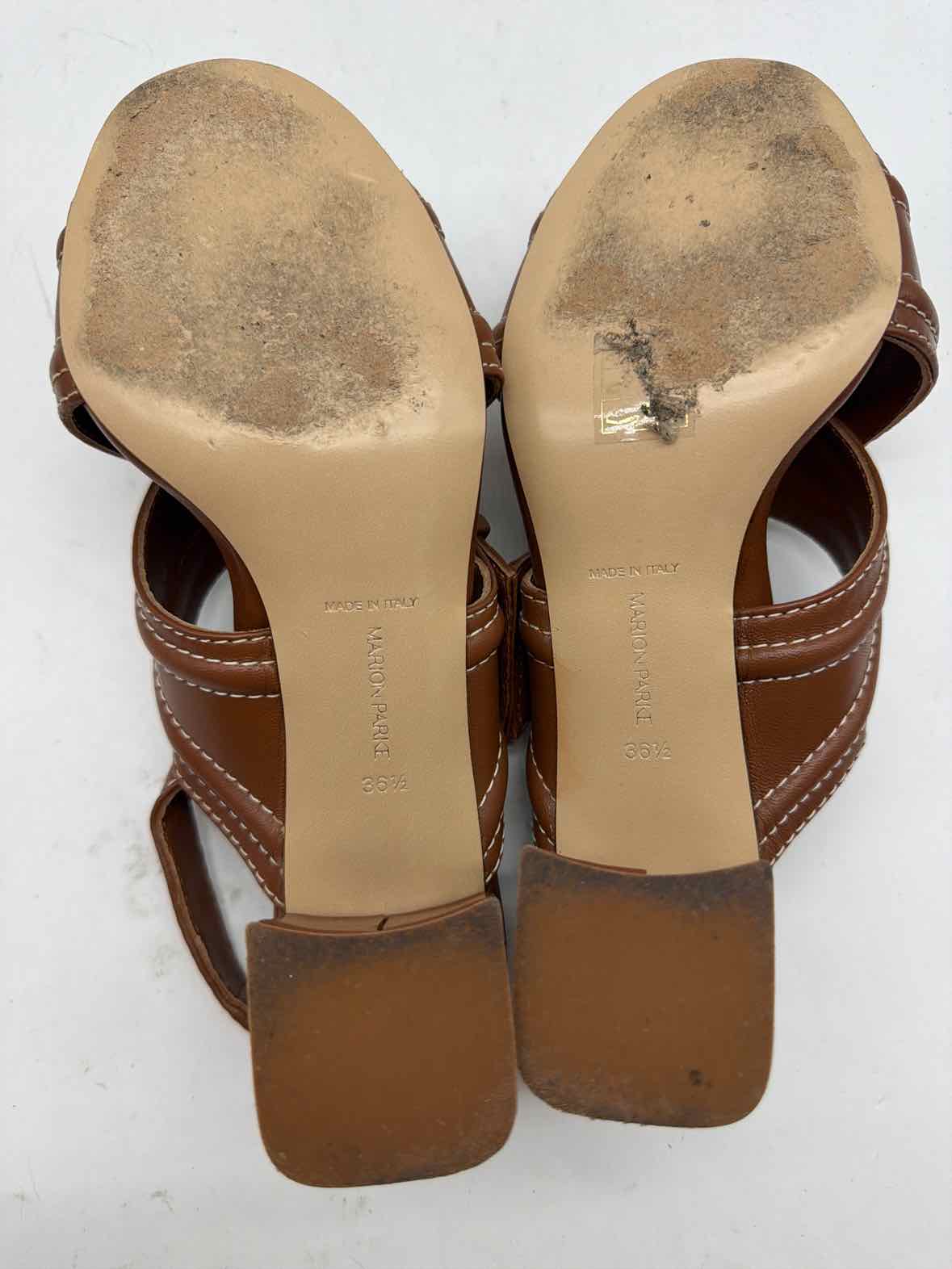Pre-Owned Marion Parke Tan Size 6.5 Strappy Heels | True Fashionistas.