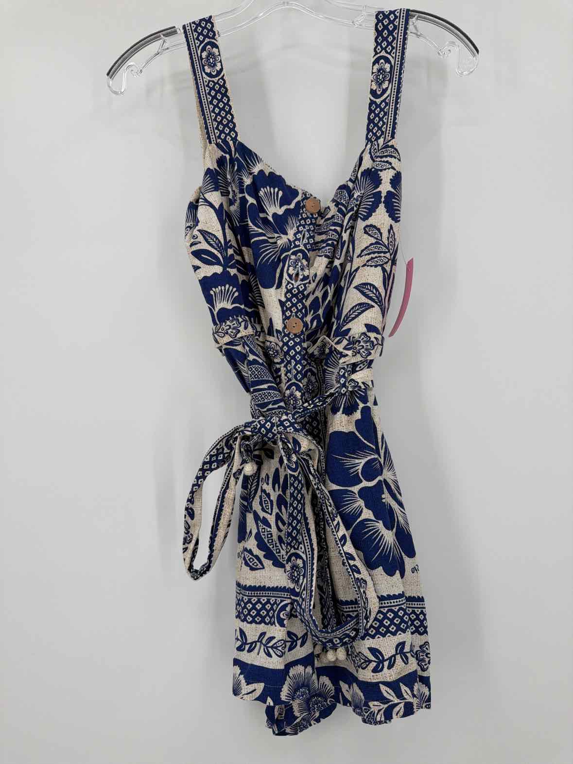 Pre-Owned Farm Rio Blue Size Small Sleeveless Romper | True Fashionistas.