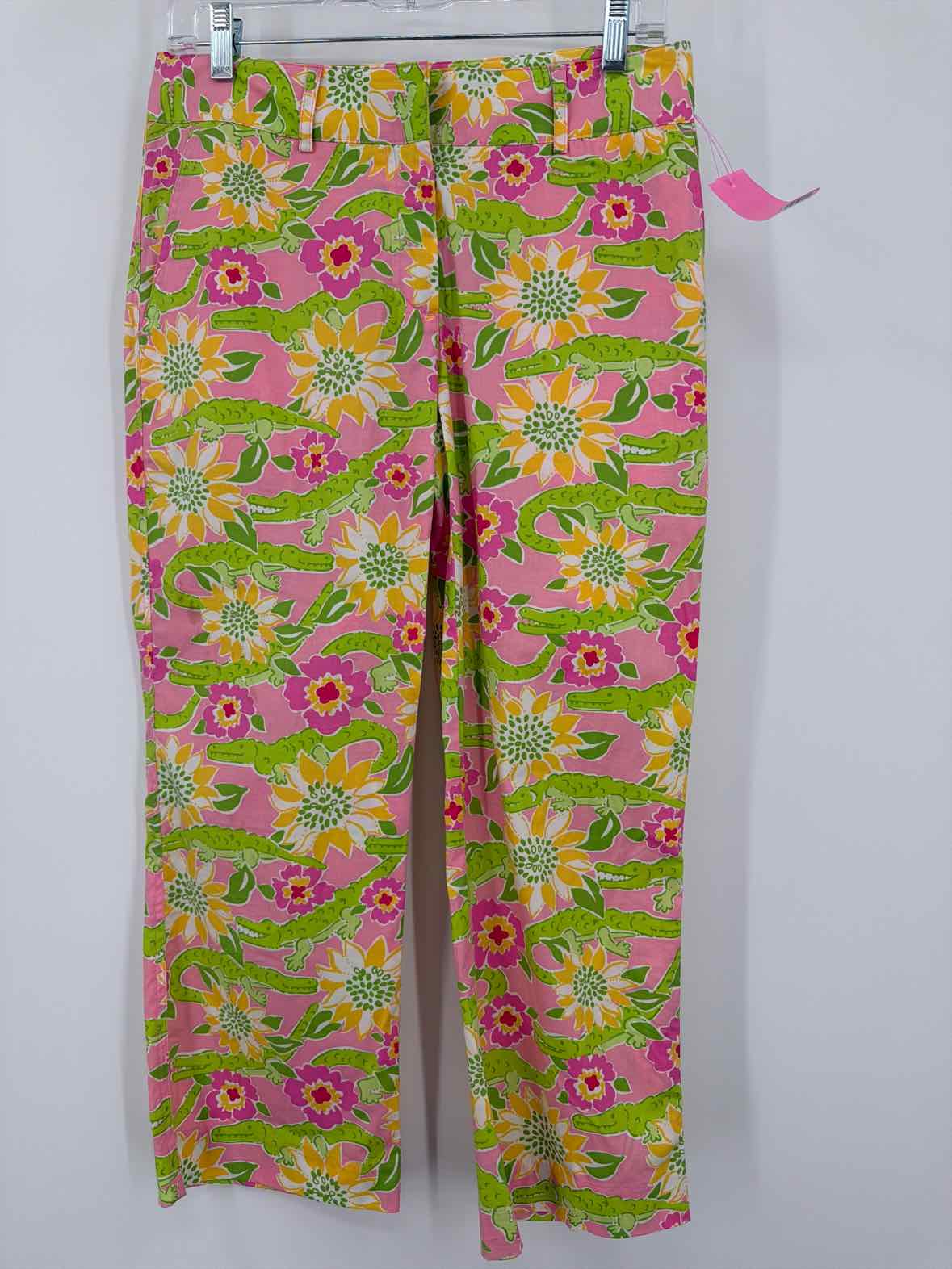 Pre-Owned Lilly Pulitzer Yellow Size 4 Vintage Printed Pants | True Fashionistas.