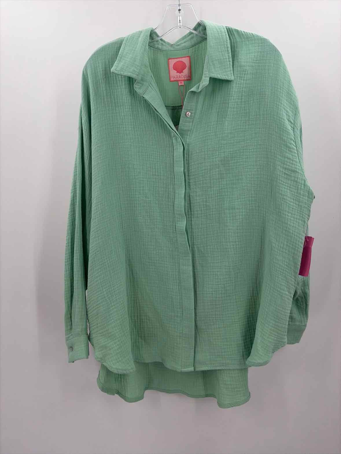 Paradisa Green Size Medium Button Down | True Fashionistas.