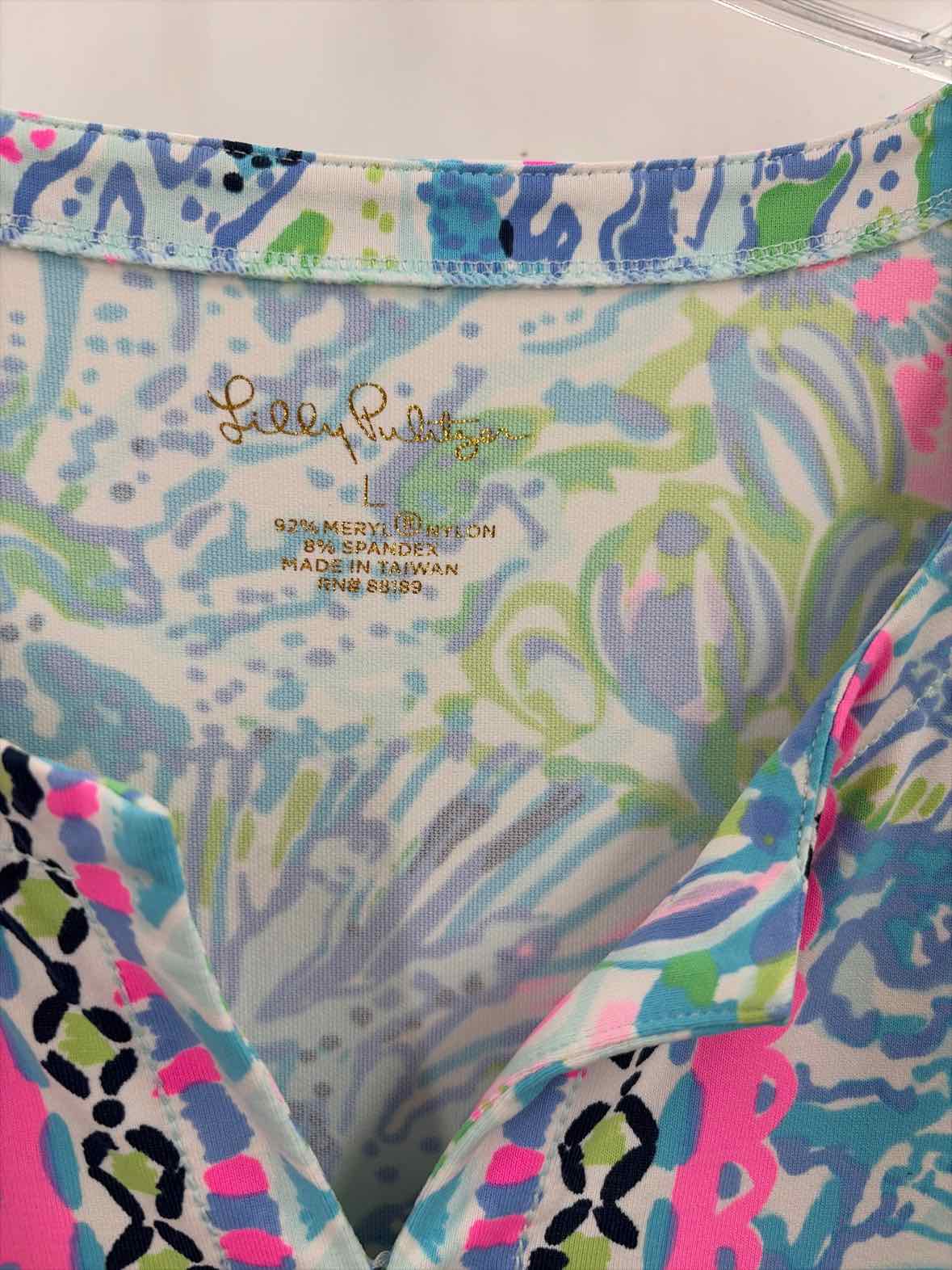 Pre-Owned Lilly Pulitzer Blue Size Large Knee Length Long Sleeve Dress | True Fashionistas.