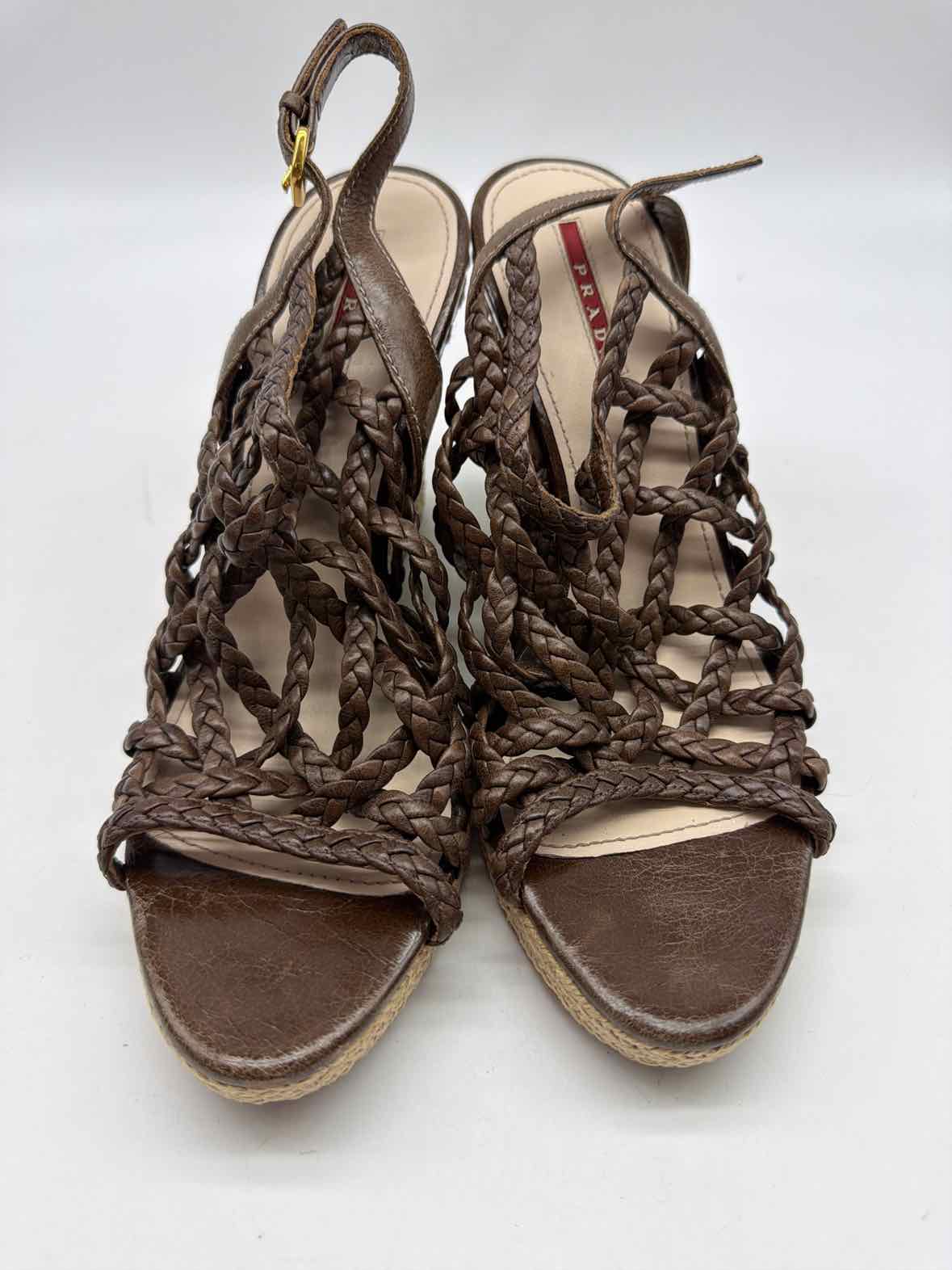 Pre-Owned Prada Brown Size 39 Wedge Heels | True Fashionistas.