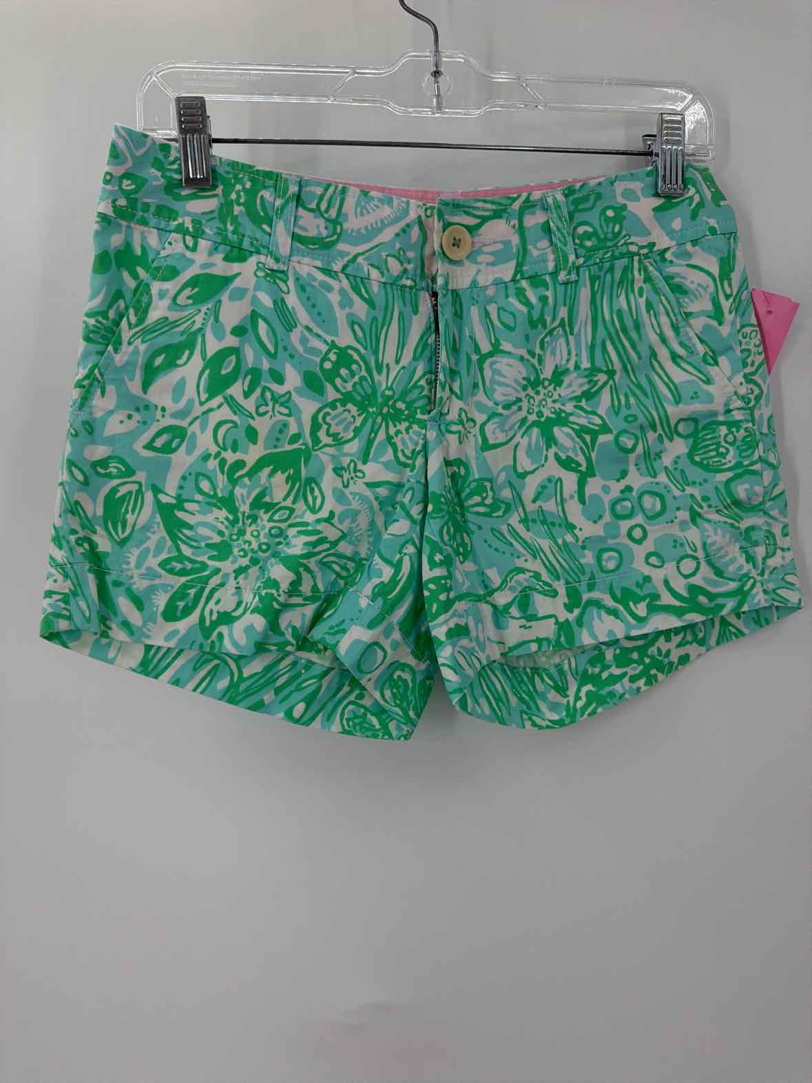 Pre-Owned Lilly Pulitzer Green Size 00 Callahan Printed Shorts | True Fashionistas.