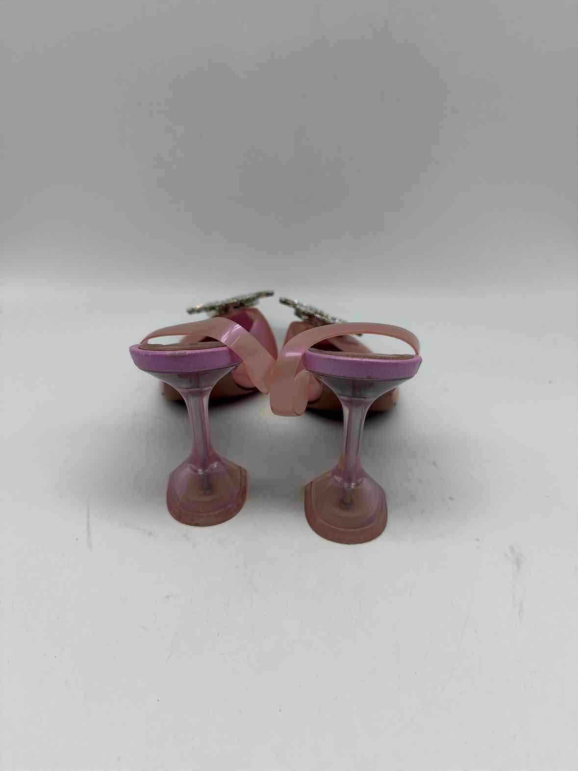 Pre-Owned Amina Muaddi Pink Size 37 Slingback Heels | True Fashionistas.