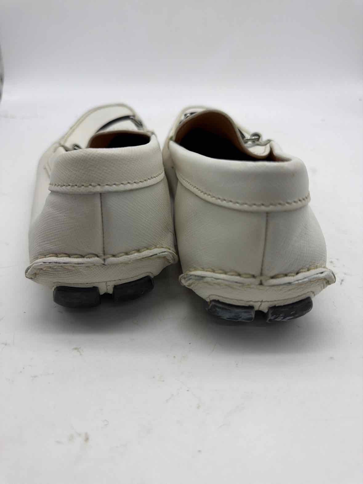 Pre-Owned Prada White 8 Leather Slip On Men's Dress Shoes | True Fashionistas.