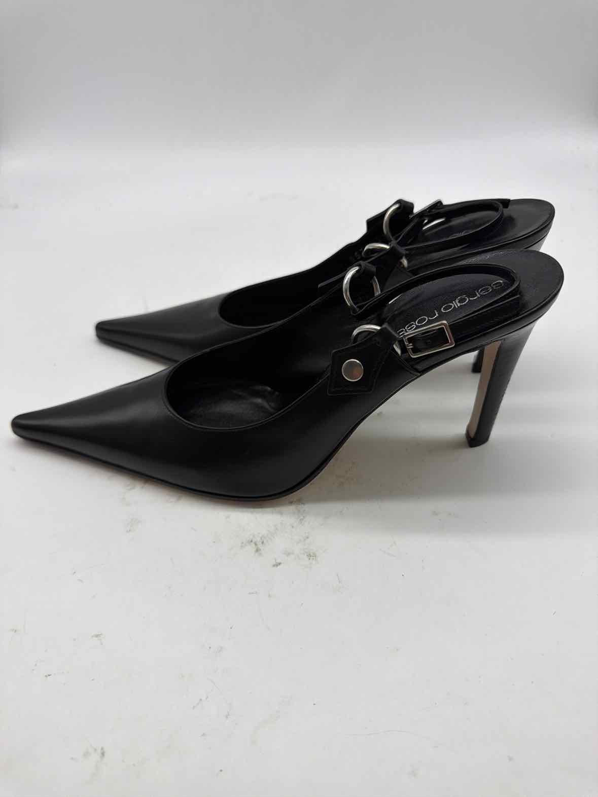 Pre-Owned Sergio Rossi Black Size 9 Slingback Heels | True Fashionistas.