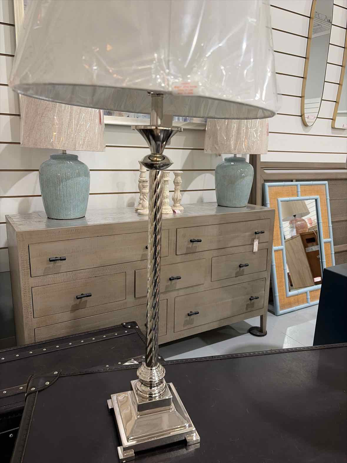 Silver Lamp With White Lamp Shade | True Fashionistas.