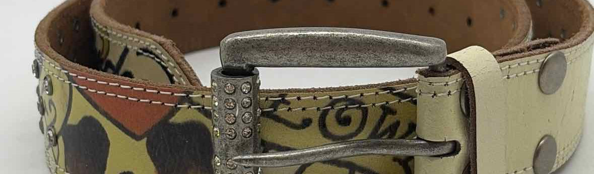 Pre-Owned Ed Hardy Ivory Size Medium Leather Belts | True Fashionistas.