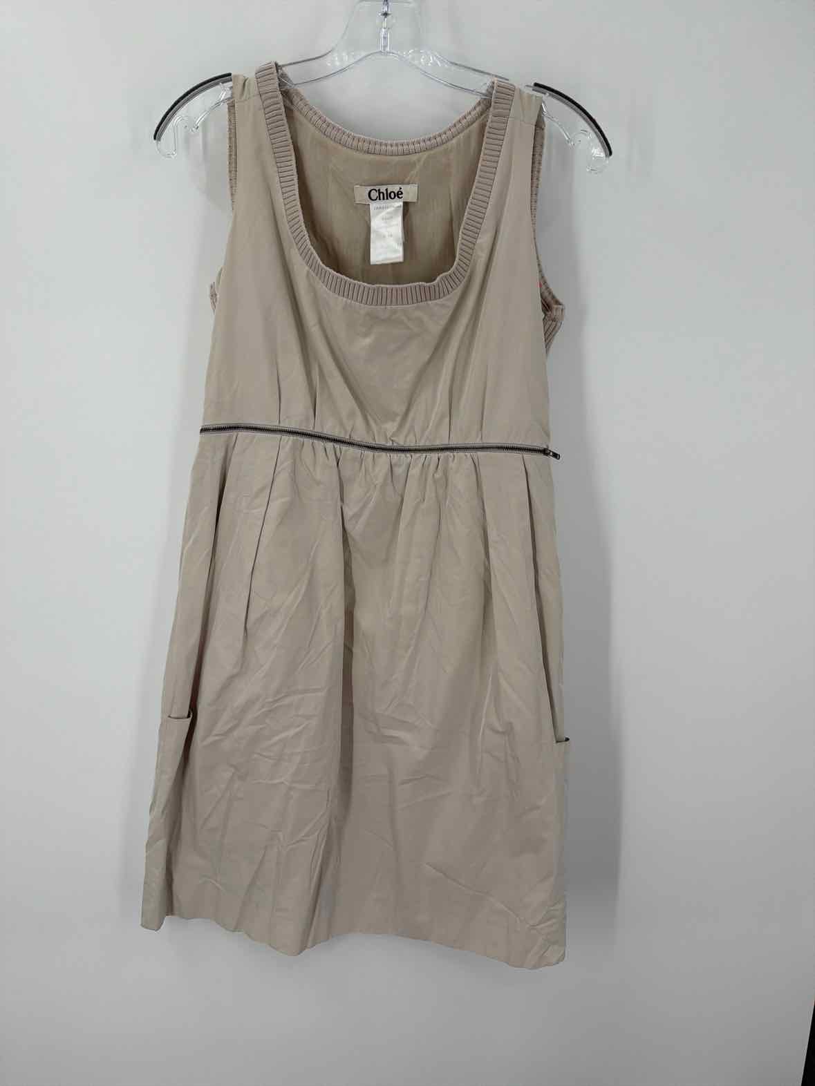 Pre-Owned Chloe Tan Size 38 Short Sleeveless Dress | True Fashionistas.