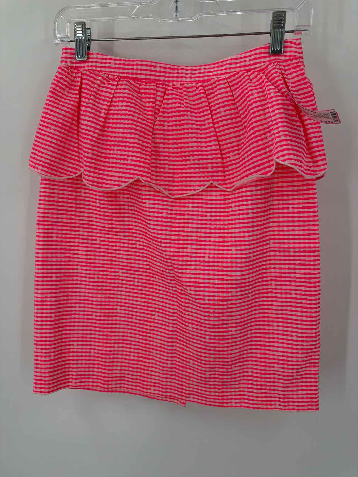 Pre-Owned Lilly Pulitzer Pink Size 4 Check Peplum Pencil Skirt | True Fashionistas.
