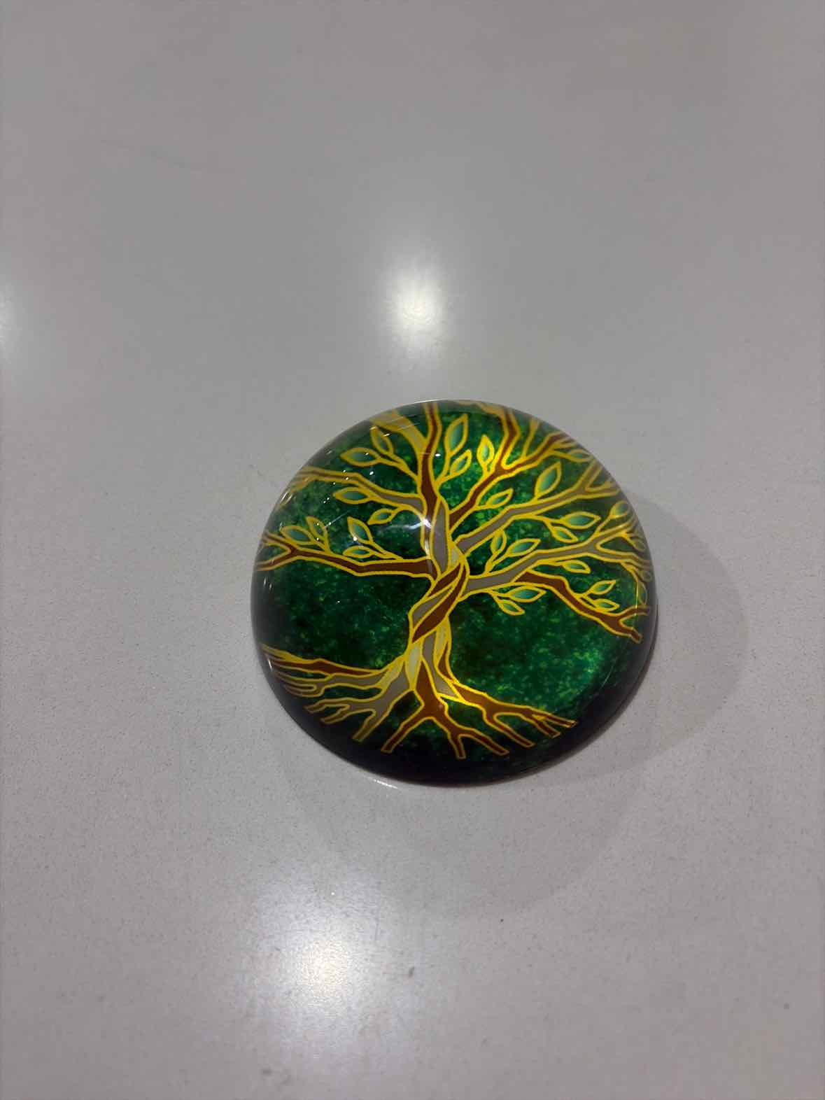Green & Gold Crystal Tree Of Life Paper Weight | True Fashionistas.