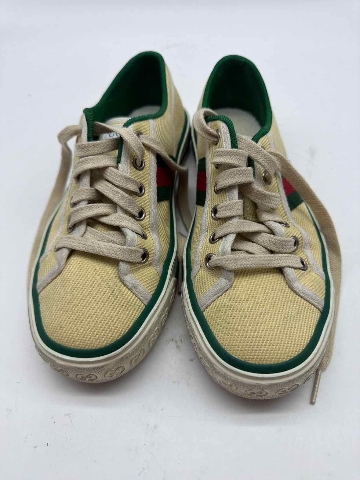 Pre-Owned Gucci Yellow Size 36.5 Canvas Athletic Shoes | True Fashionistas.