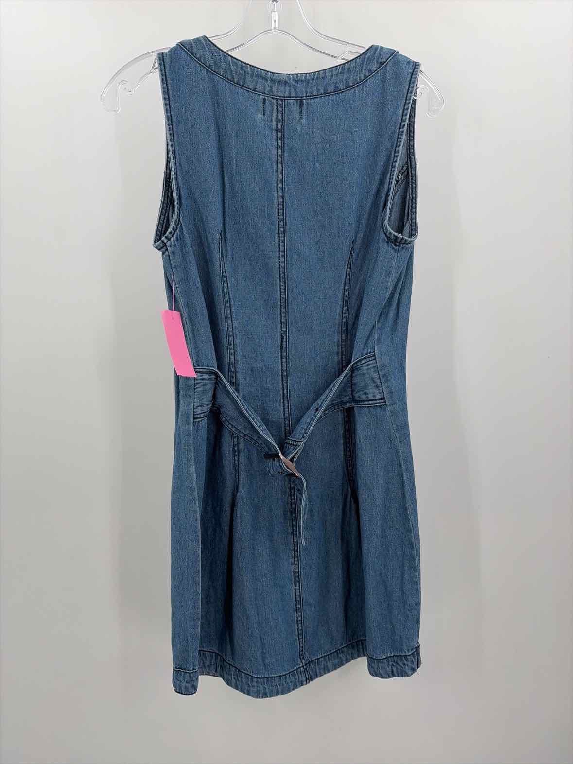 Pre-Owned Japna Blue Size Medium Denim Short Sleeveless Dress | True Fashionistas.