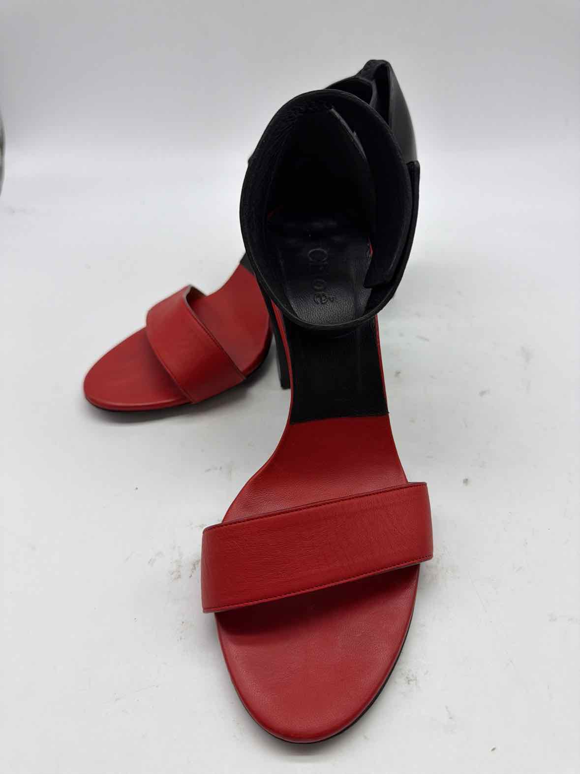 Pre-Owned Chloe Red Size 37.5 Block Heel Heels | True Fashionistas.