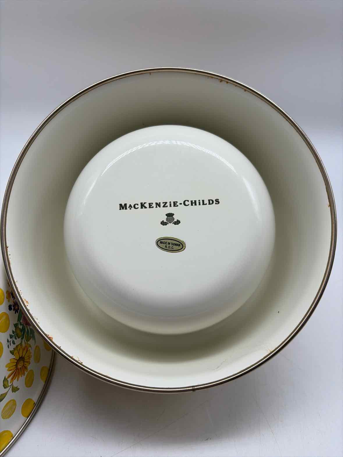 Set Of 2 Mackenzie Childs Buttercupo Yellow Metal Bowl | True Fashionistas.