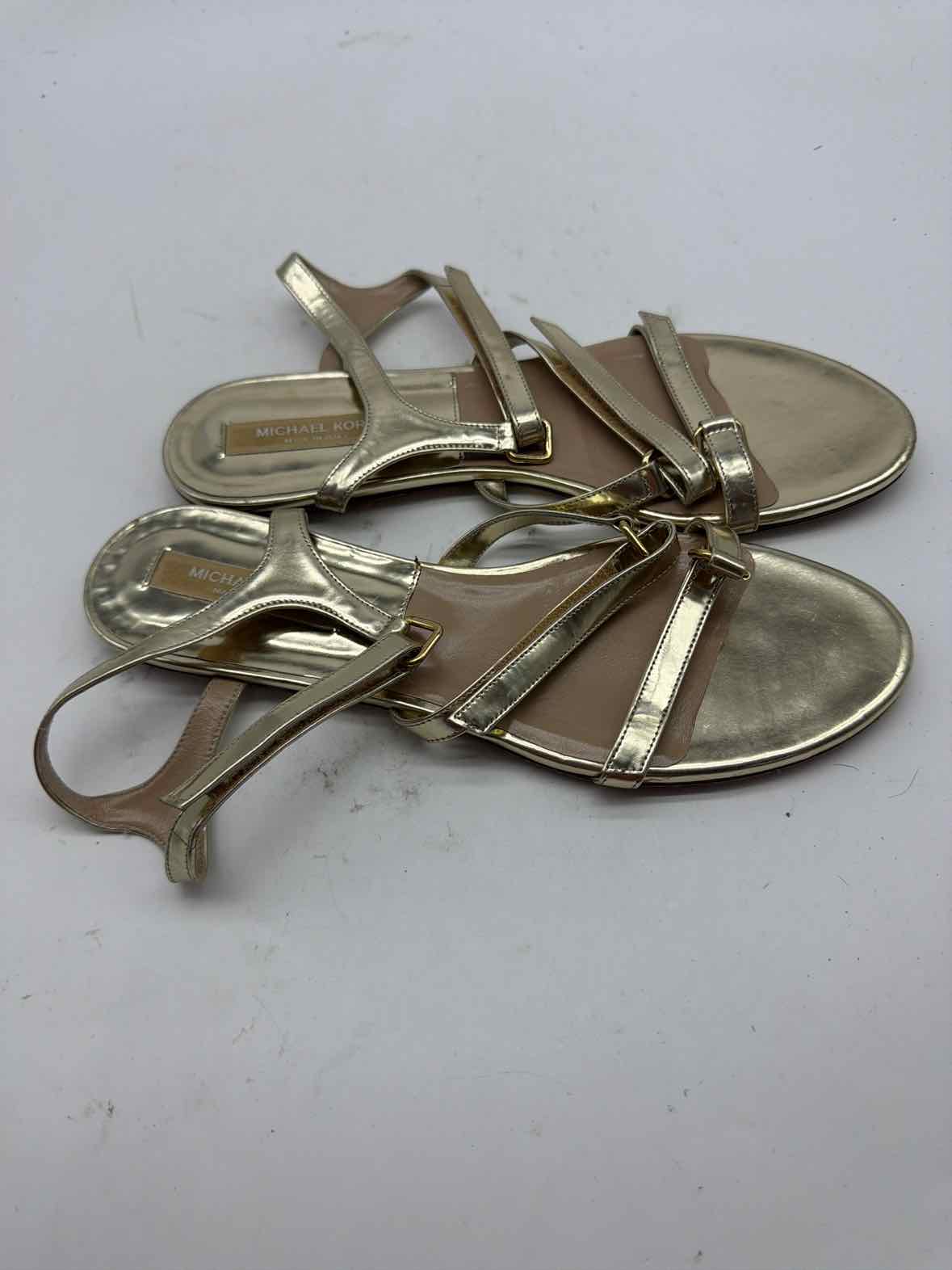 Pre-Owned Michael Kors Collection Gold Size 38.5 Strappy Sandals | True Fashionistas.