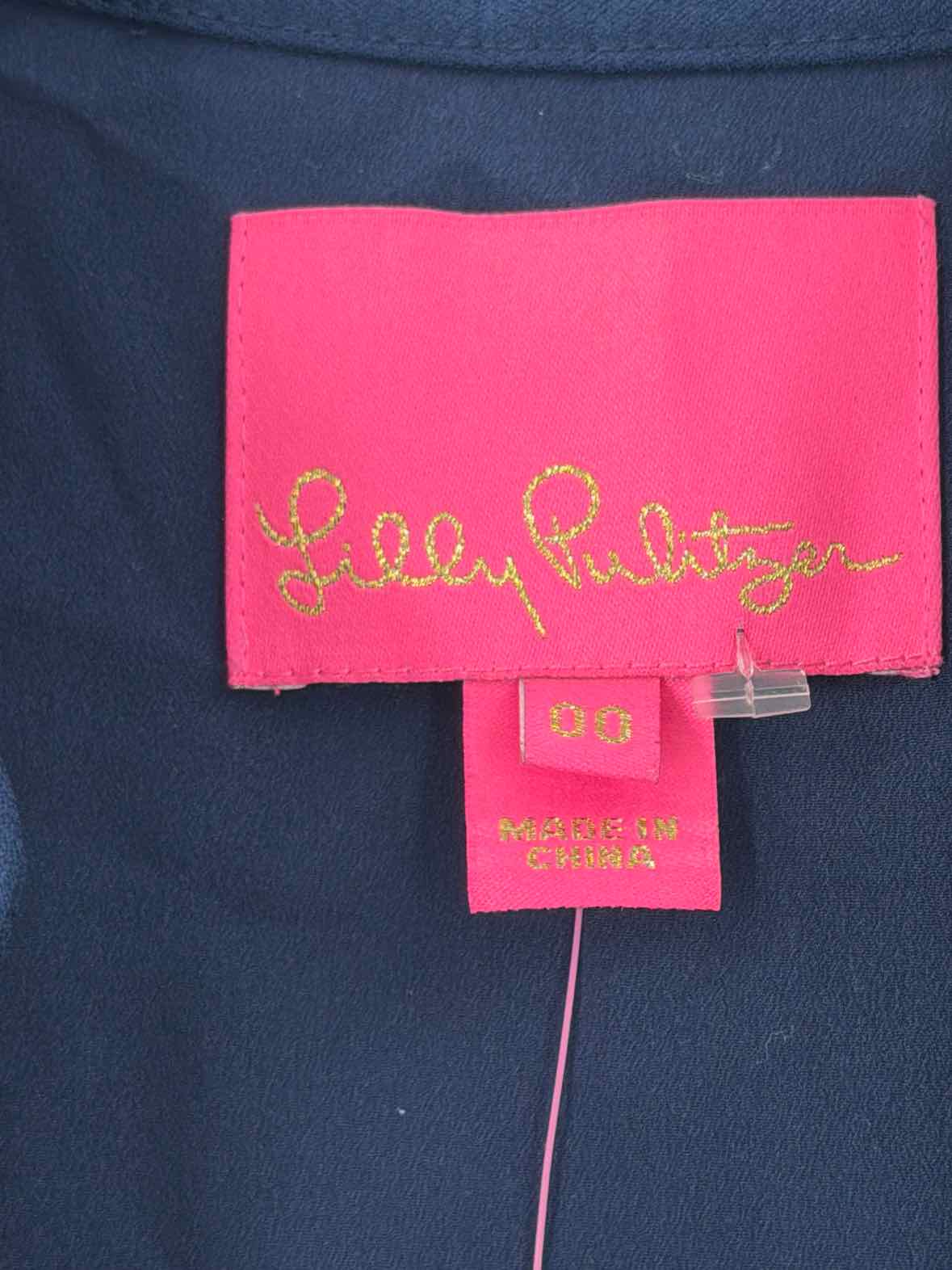 Pre-Owned Lilly Pulitzer Navy Size 00 Short Long Sleeve Dress | True Fashionistas.
