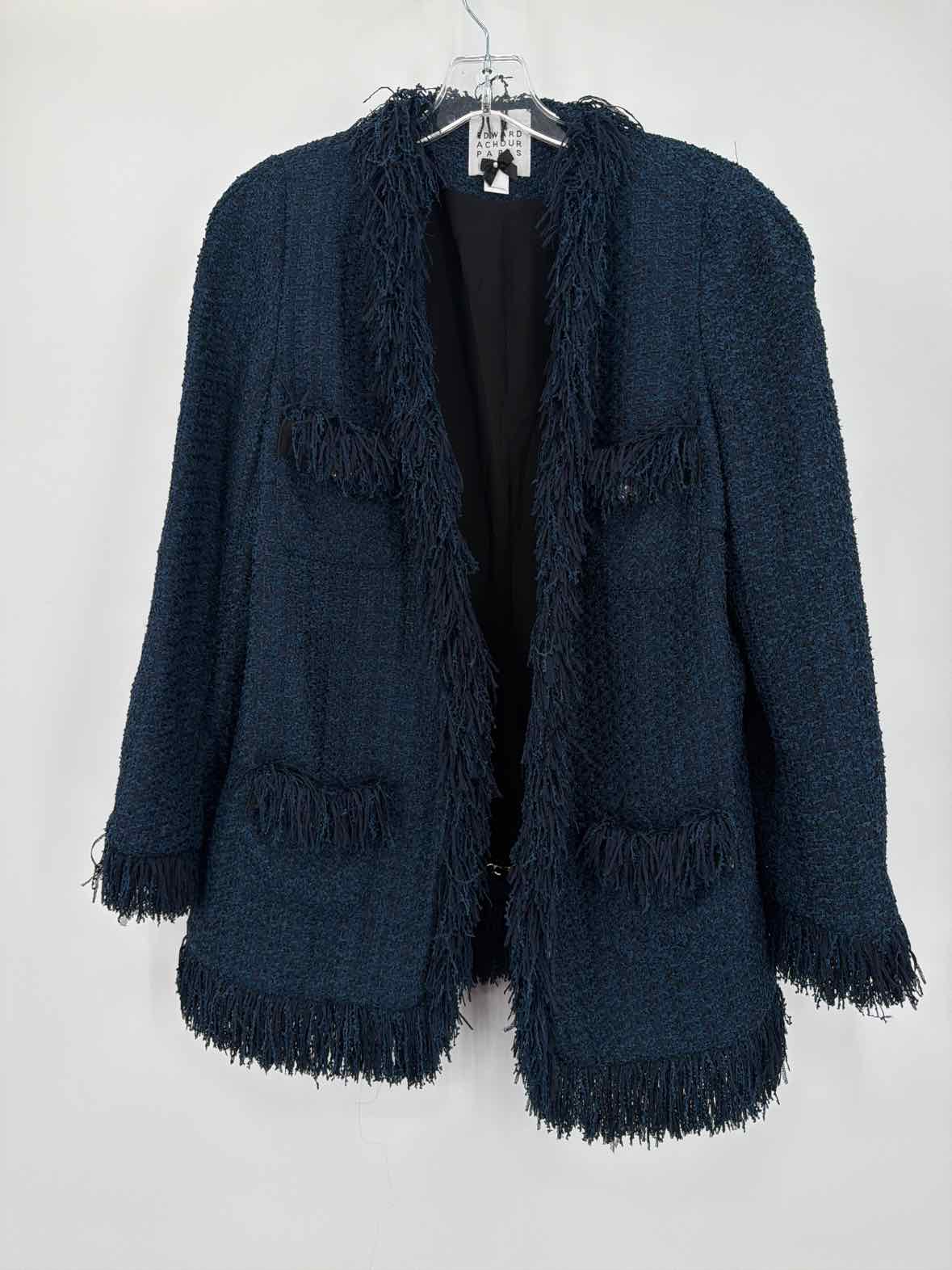 Pre-Owned Edward Achour Navy Size 40/6 Blazer | True Fashionistas.