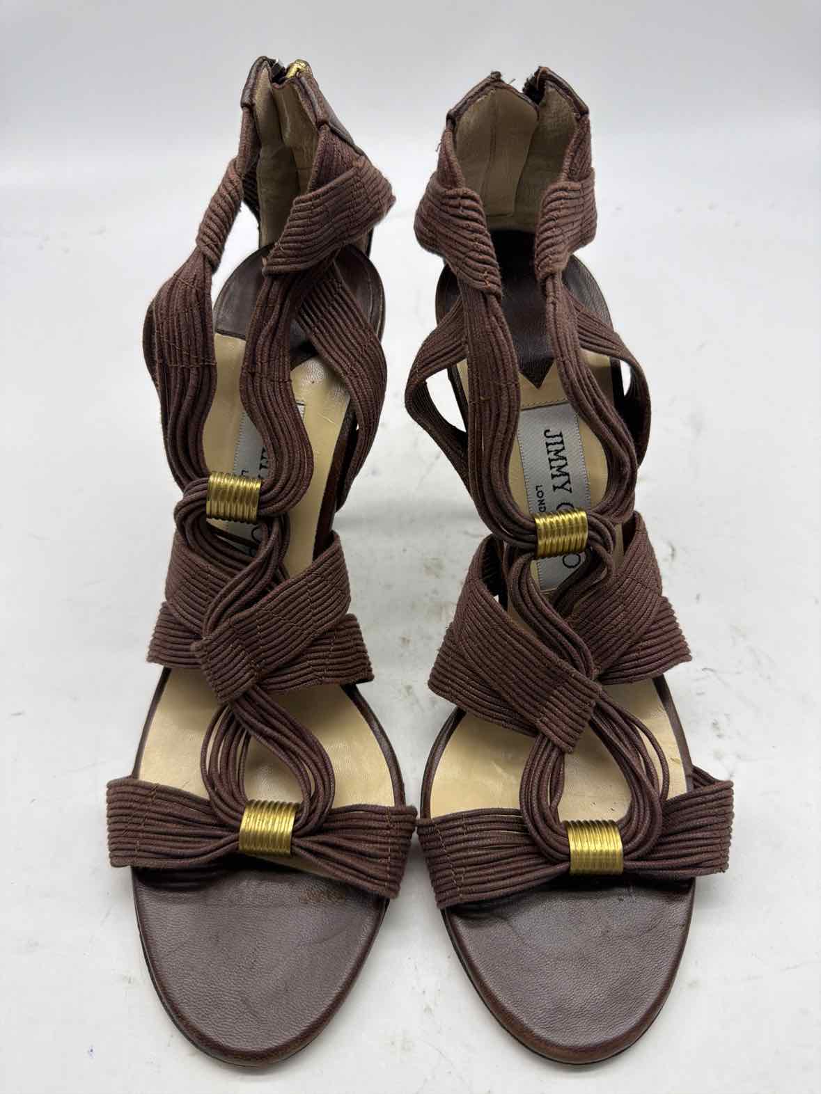 Pre-Owned Jimmy Choo Brown Size 9 Strappy Heels | True Fashionistas.