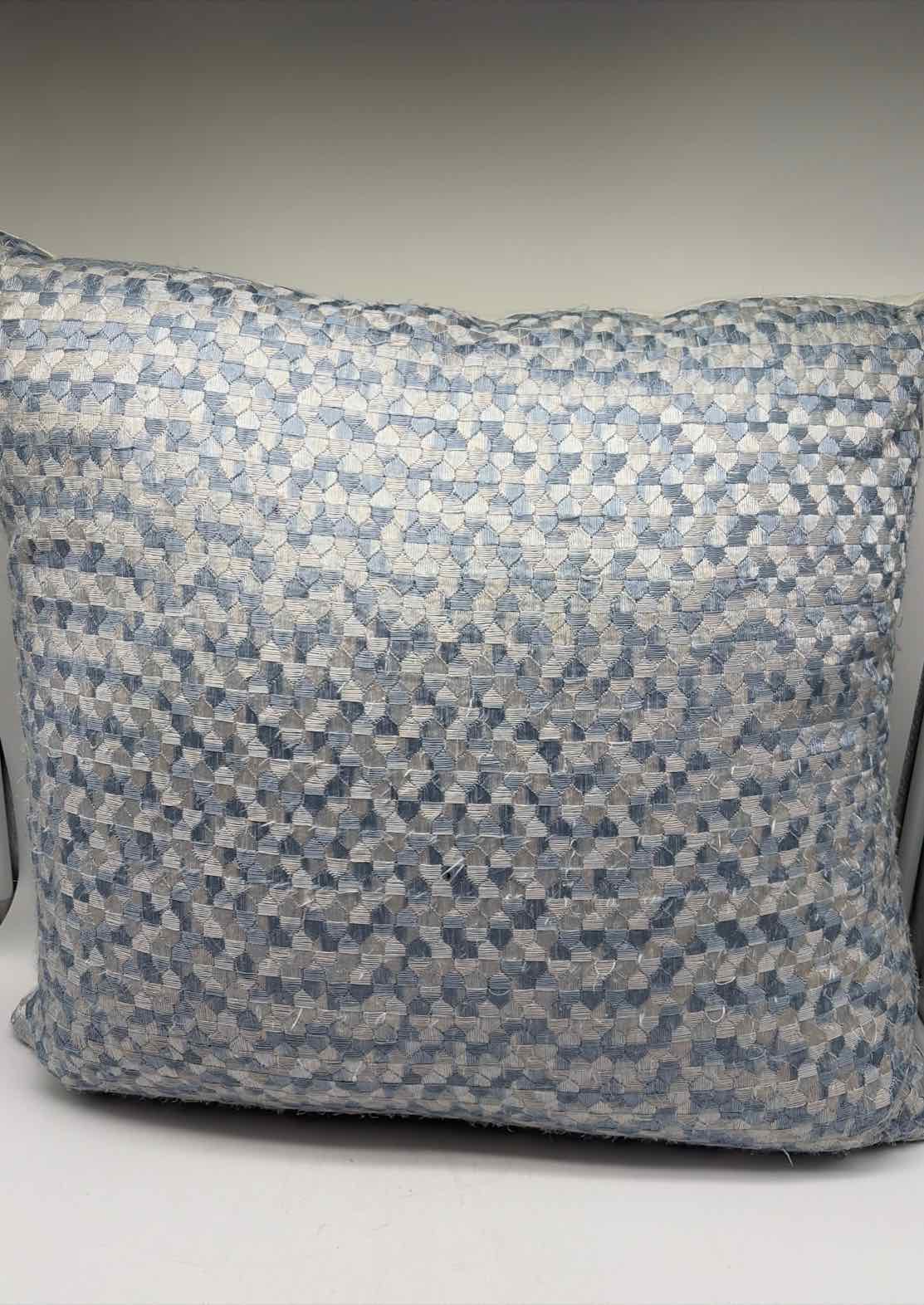 Light Blue/ Grey Cotton Blend Pillow | True Fashionistas.