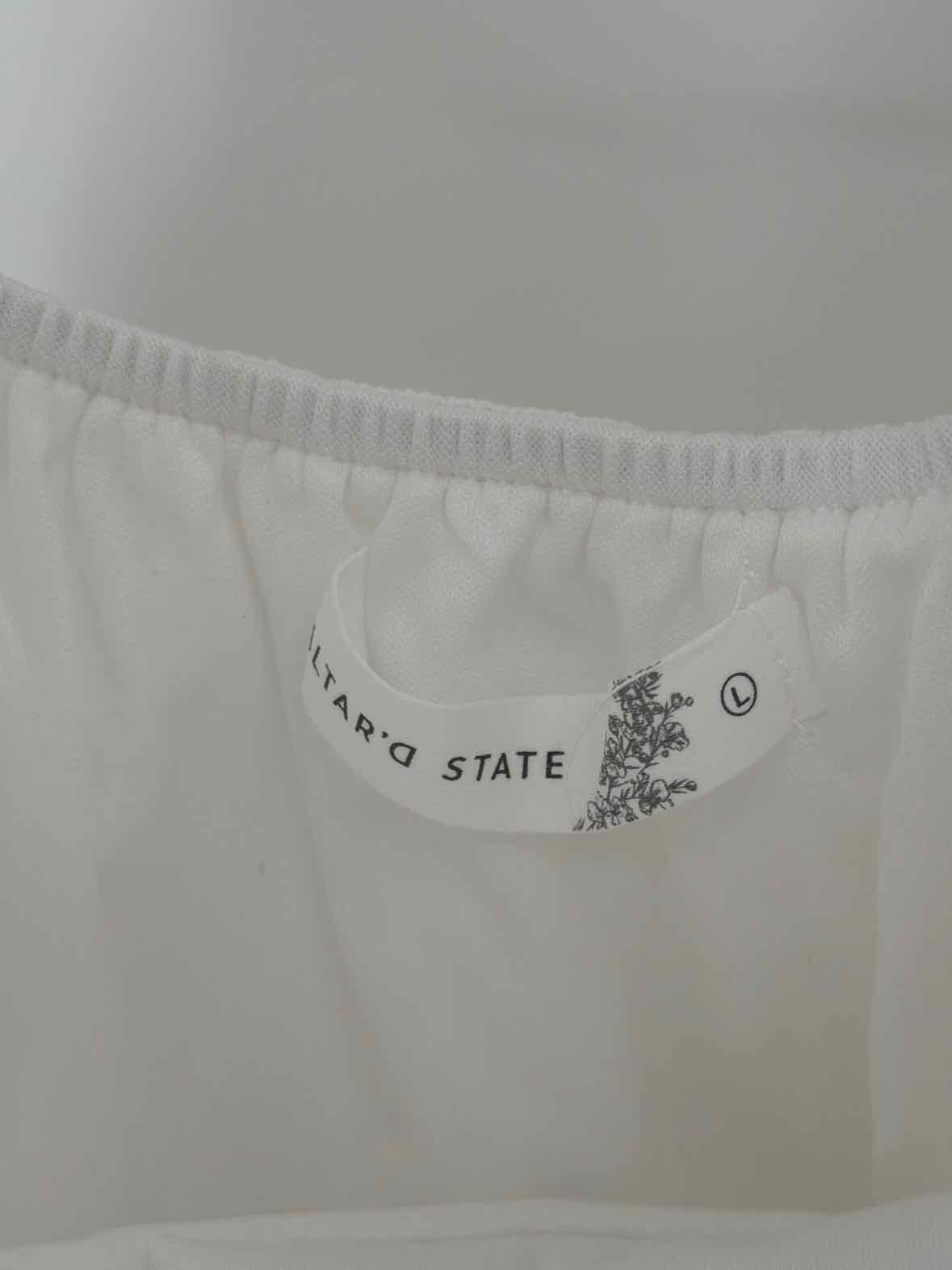Pre-Owned Altar'd State White Size Large Short Short Sleeve Dress | True Fashionistas.