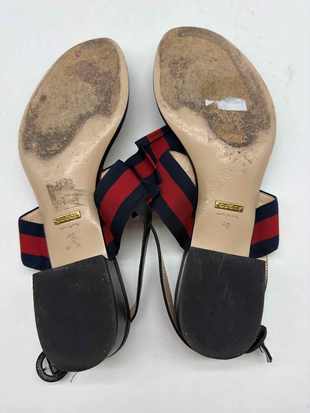 Pre-Owned Gucci Black Size 40 Thong Flats | True Fashionistas.