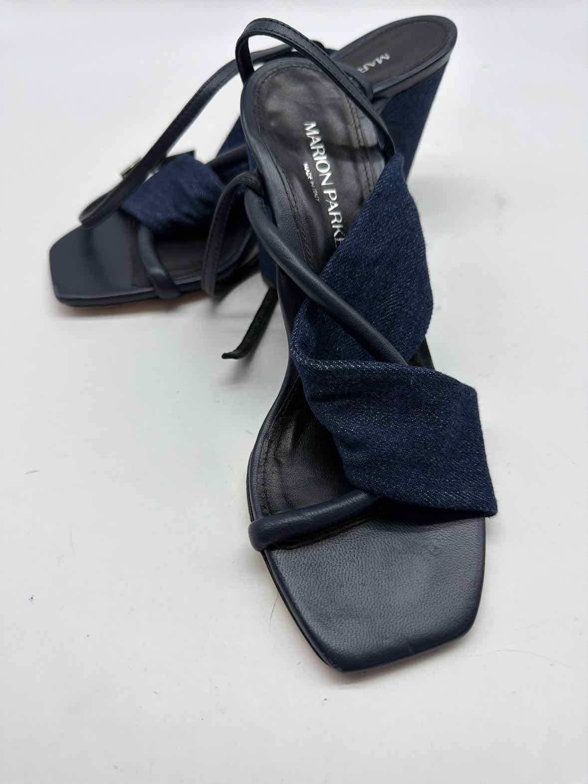 Pre-Owned Marion Parke Blue Size 37 Wedge Heels | True Fashionistas.