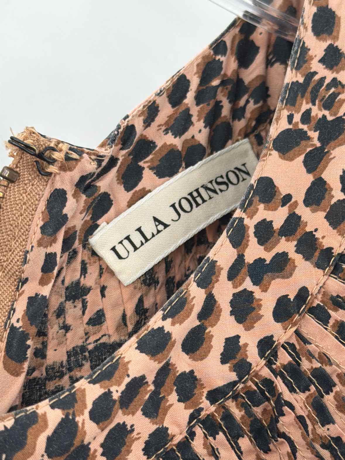 Pre-Owned Ulla Johnson Brown Size 8 Leopard Short Sleeve Jumpsuit | True Fashionistas.