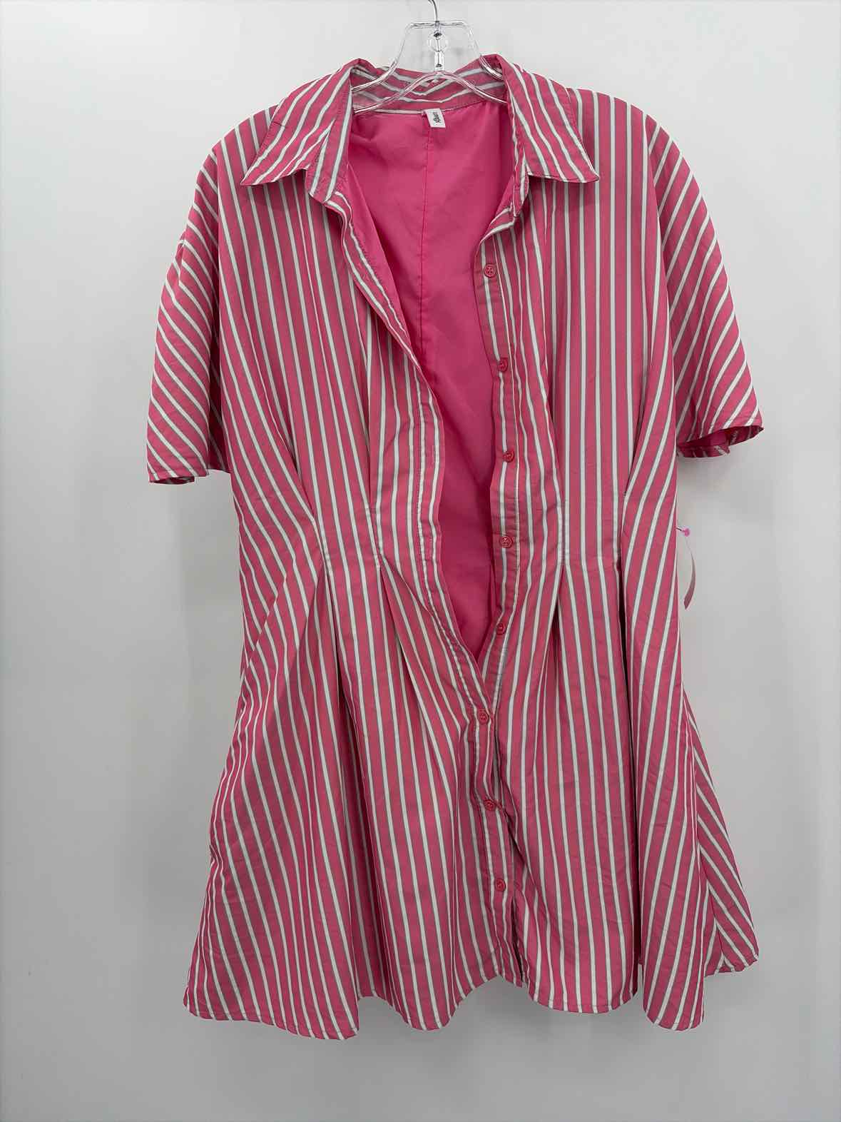 Pre-Owned glam Pink Size Medium Stripe Short Short Sleeve Dress | True Fashionistas.