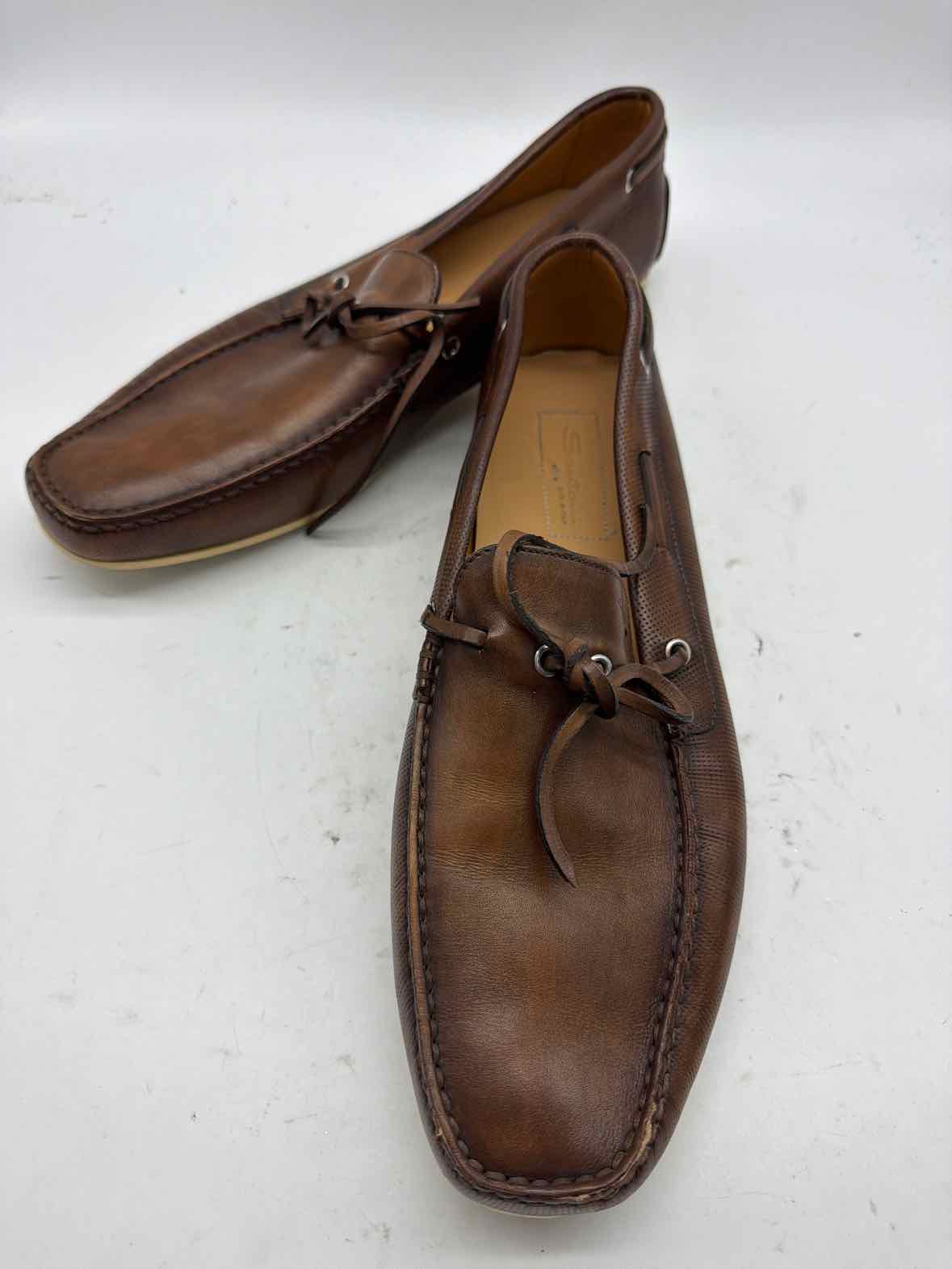 Pre-Owned Santorini Brown 12 Slip On Men's Dress Shoes | True Fashionistas.