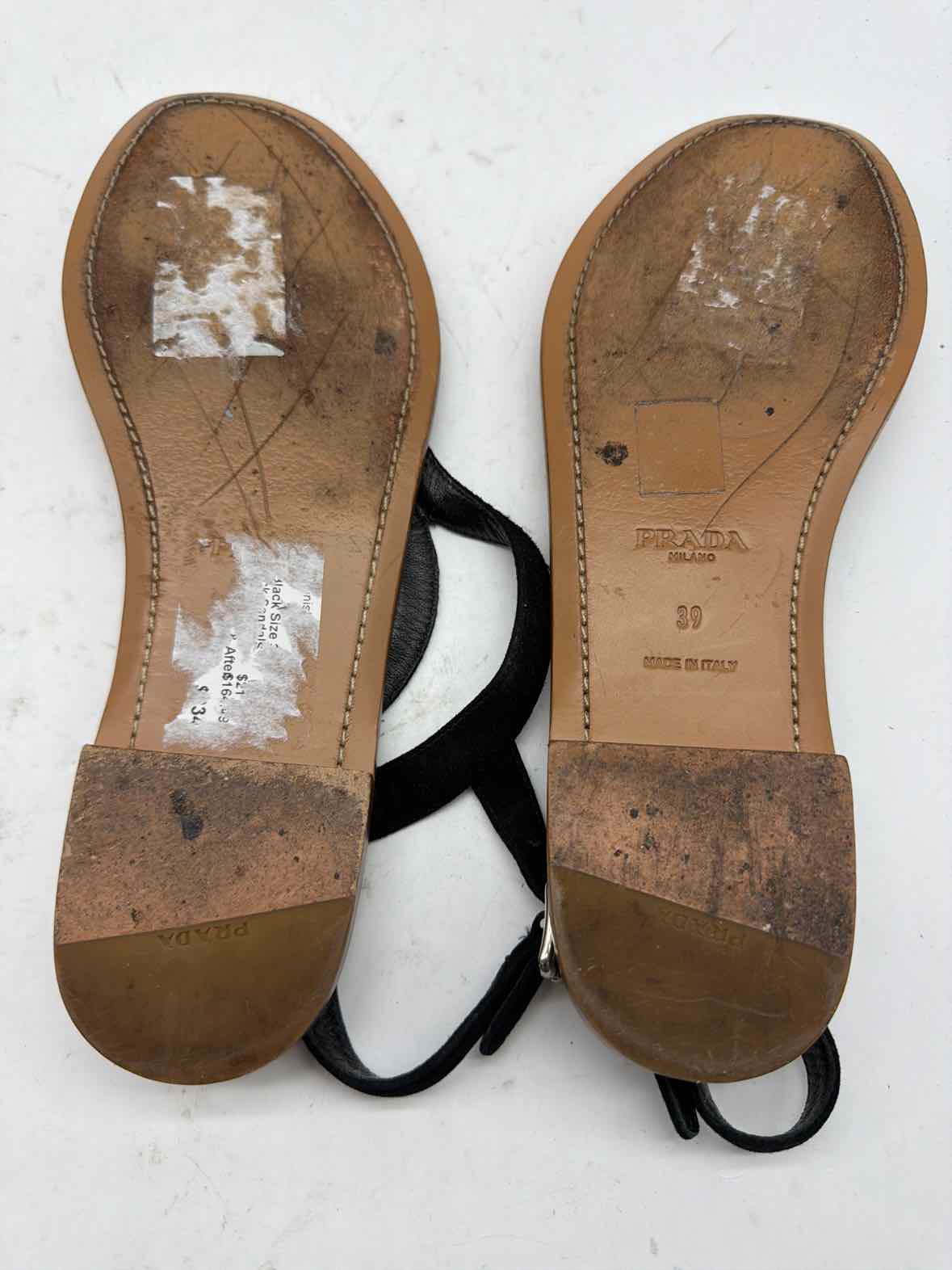 Pre-Owned Prada Black Size 39 Strappy Sandals | True Fashionistas.