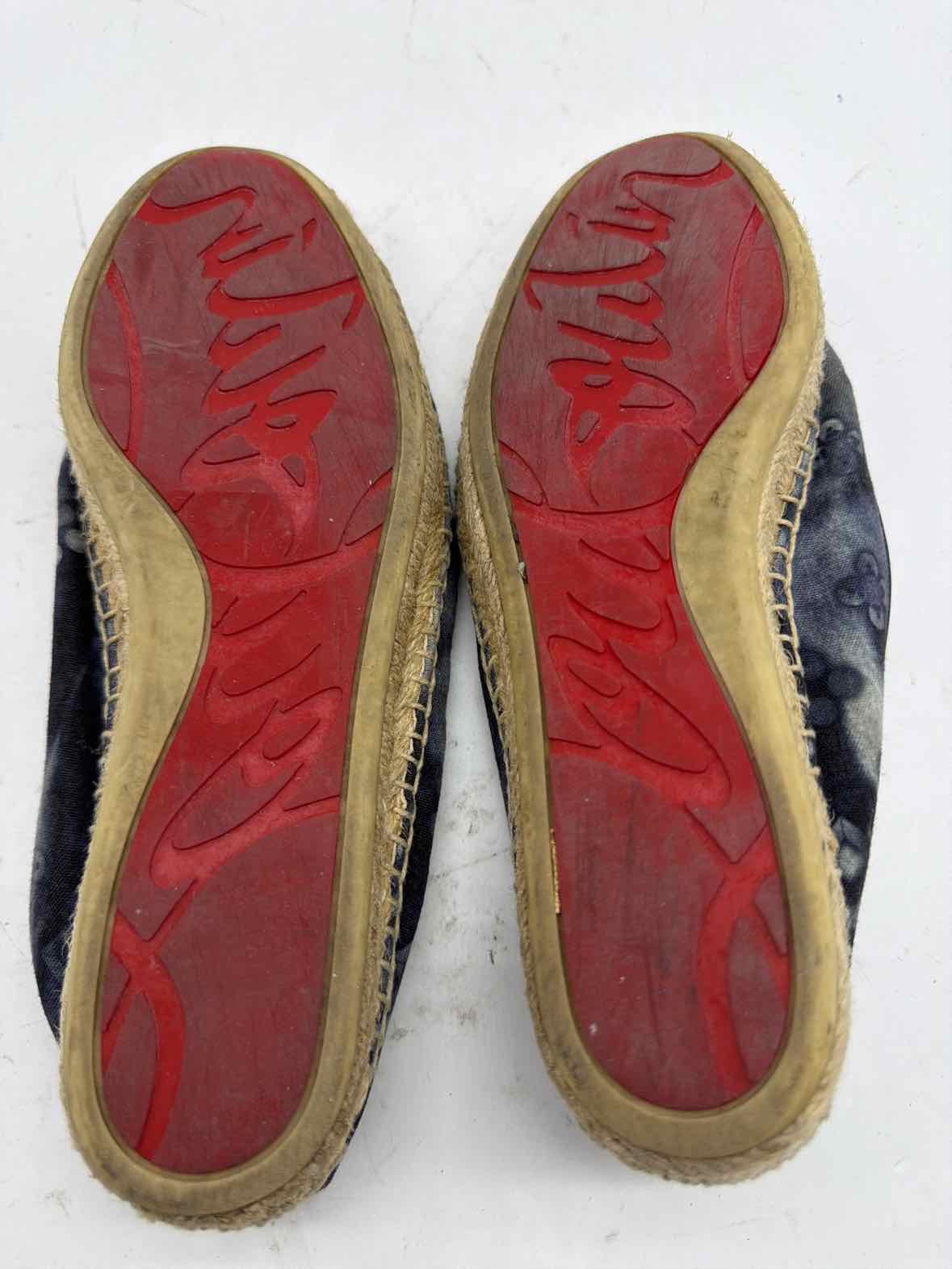 Pre-Owned Christian Louboutin Navy Size 36 Espadrille Flats | True Fashionistas.