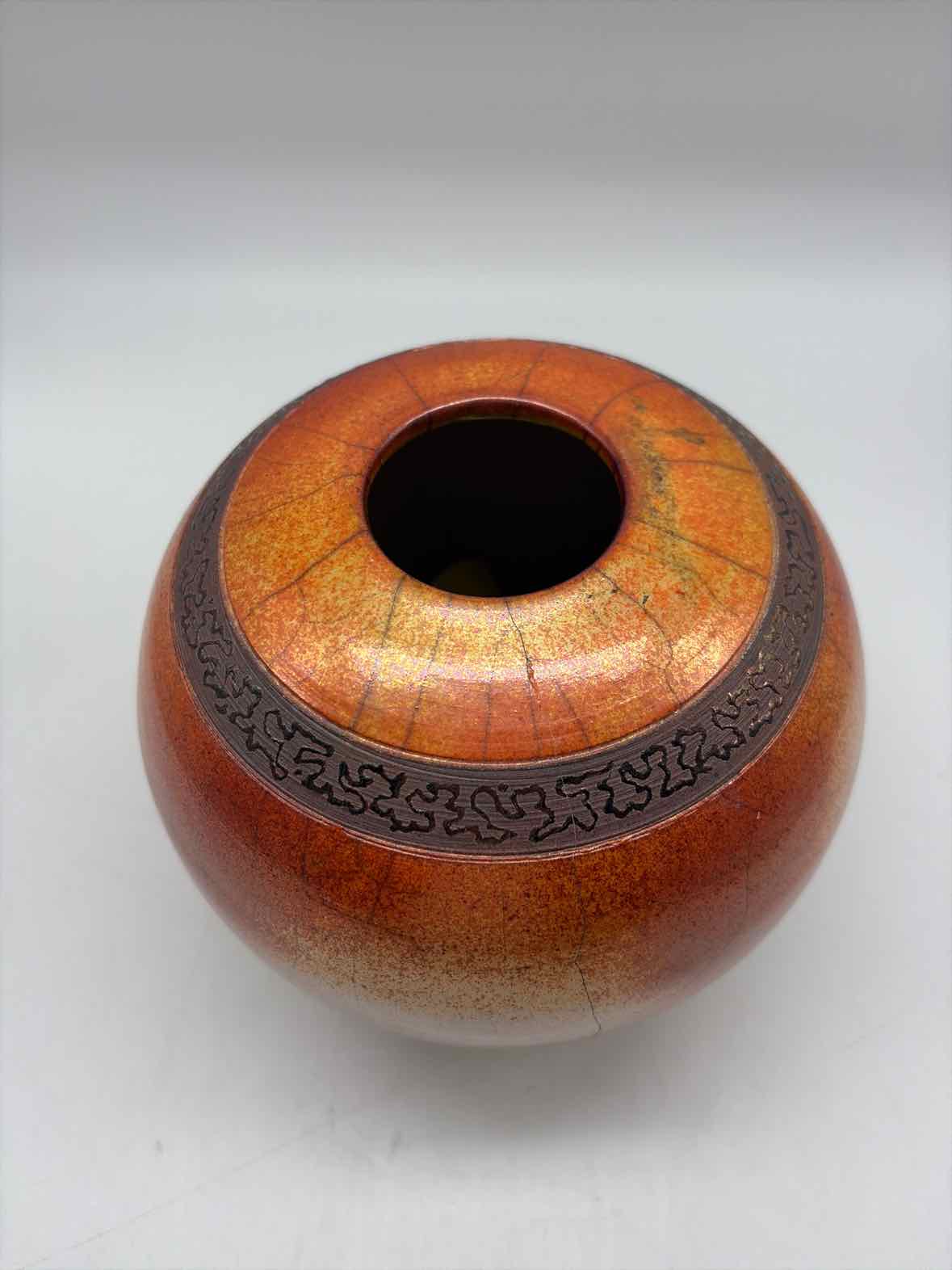 Orange Raku Pot | True Fashionistas.
