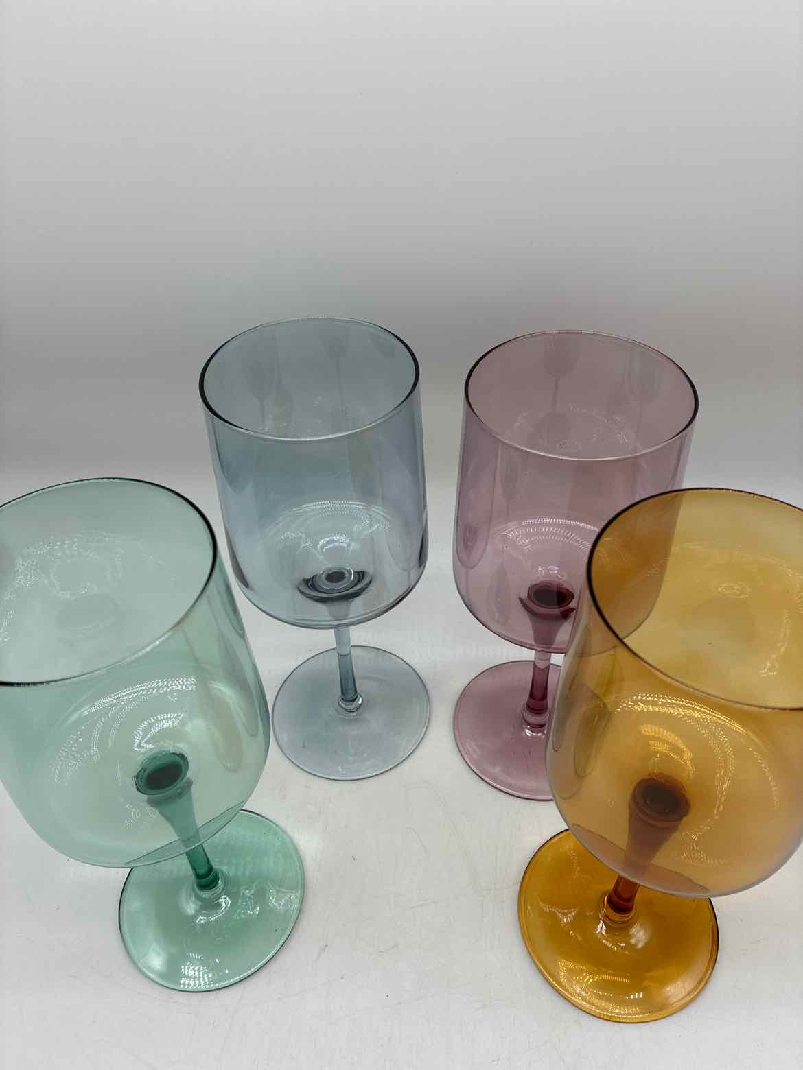 Set Of 4 Multi Color Wine Glasses | True Fashionistas.