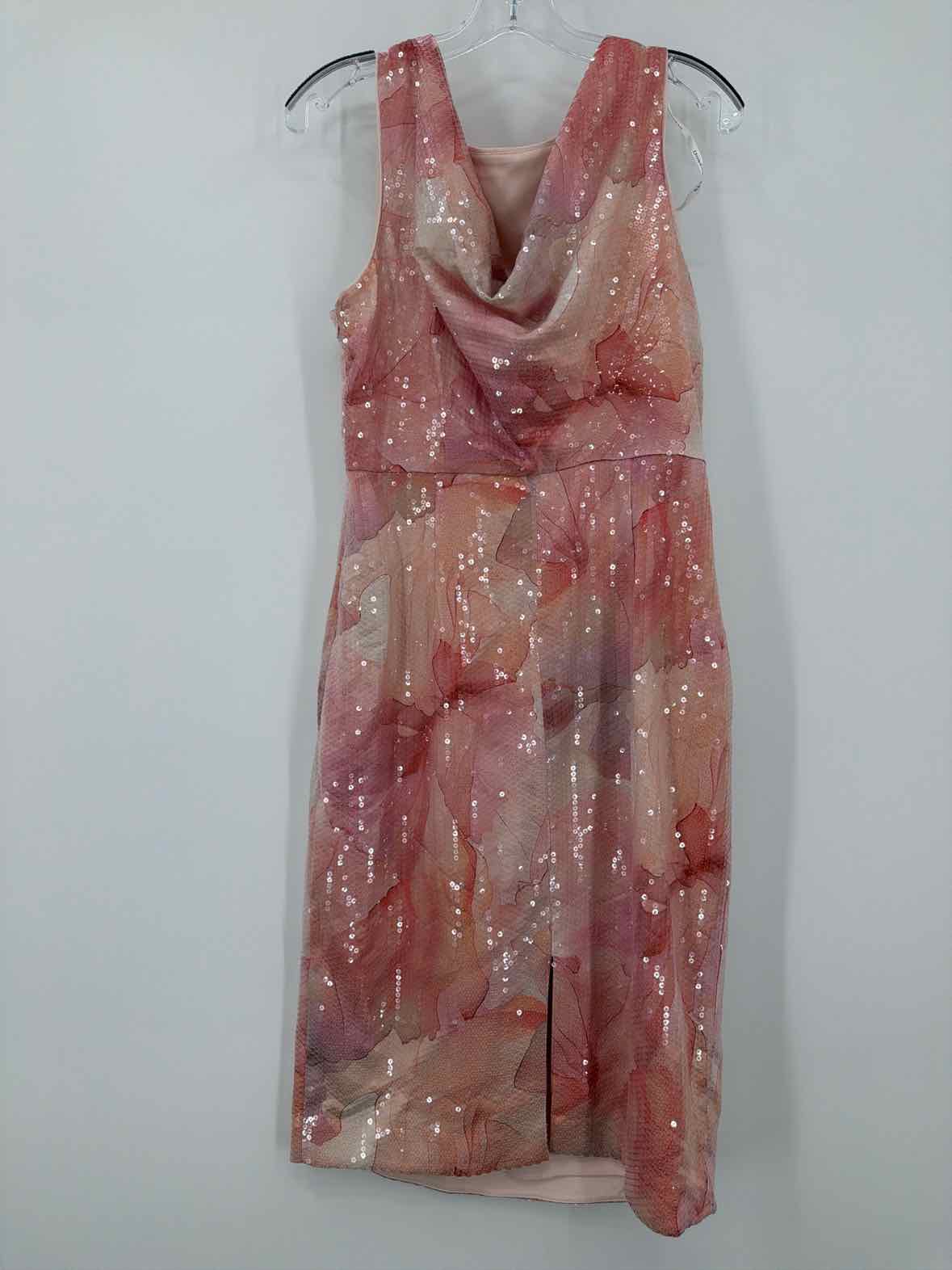 Pre-Owned Donna Karan Pink Size 8 Sequin Cocktail Short Sleeveless Dress | True Fashionistas.