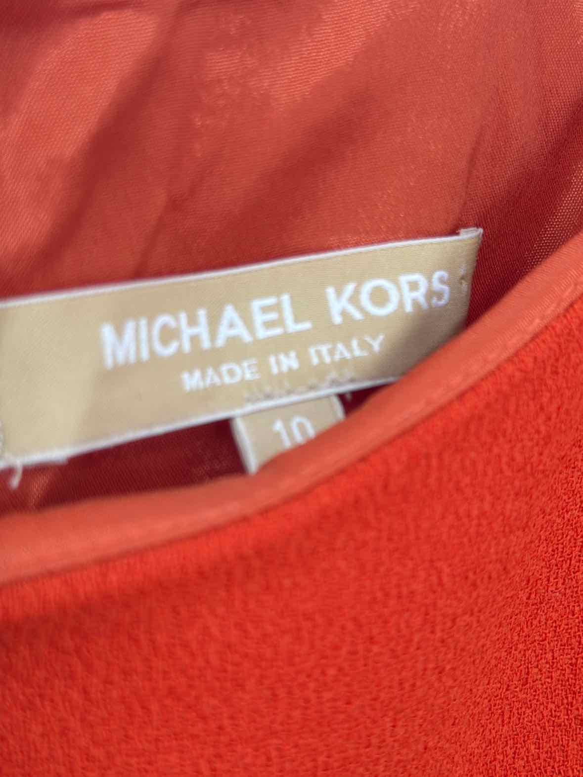 Pre-Owned Michael Kors Collection Orange Size 10 Short Long Sleeve Dress | True Fashionistas.