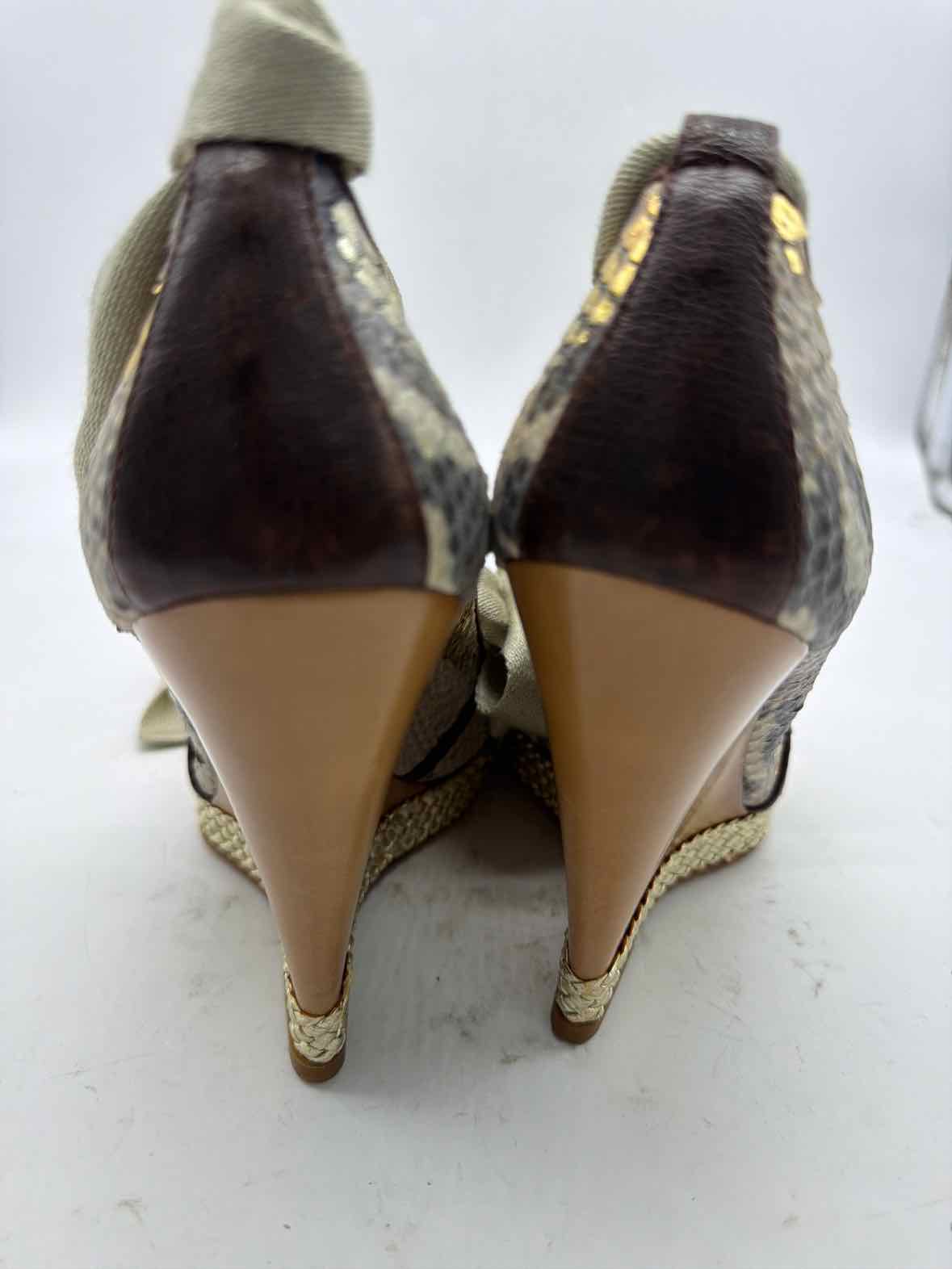 Pre-Owned Giuseppe Zanotti Tan Size 38 Wrap Heels | True Fashionistas.