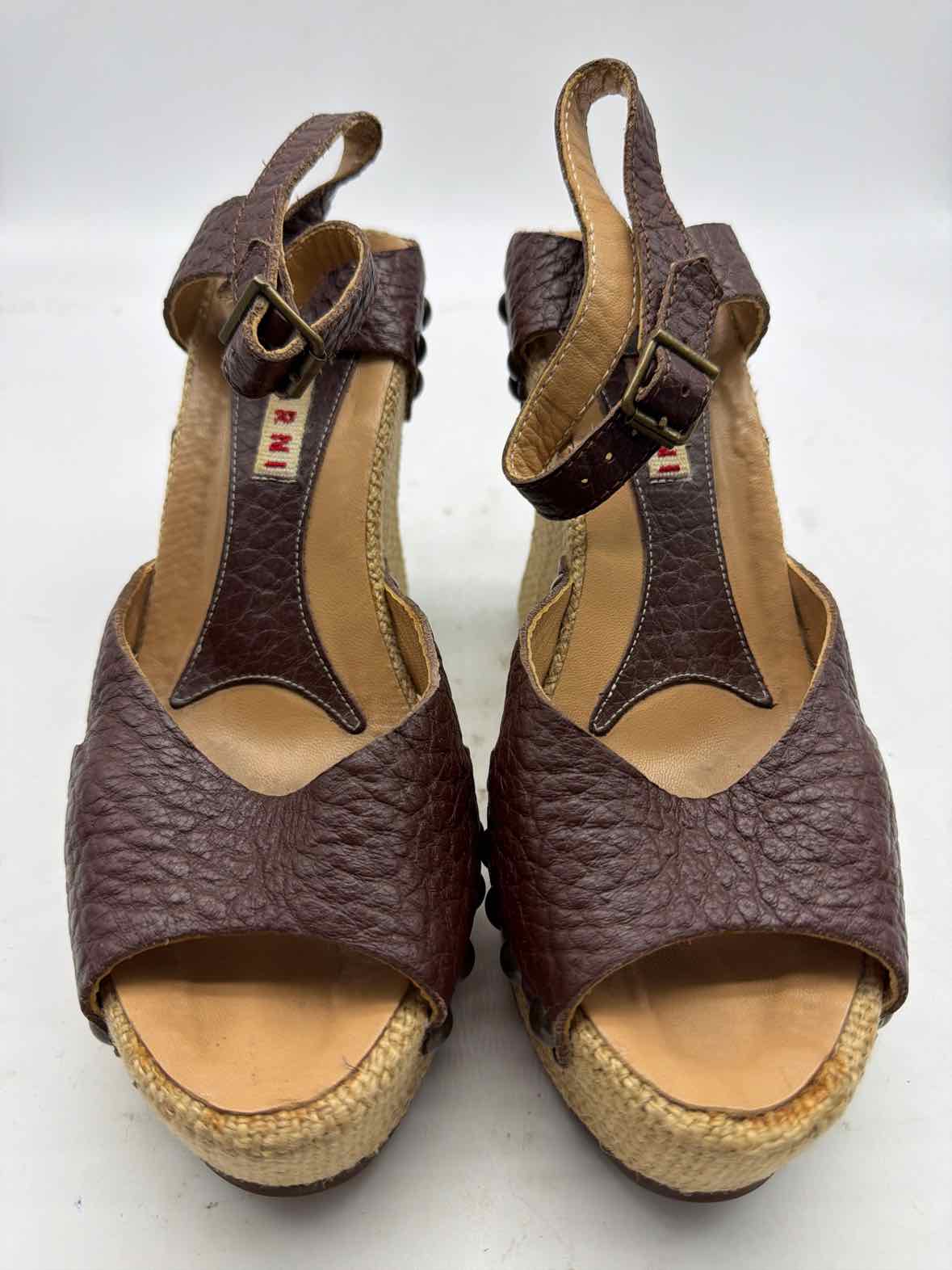 Pre-Owned Marni Brown Size 37 Wedge Heels | True Fashionistas.