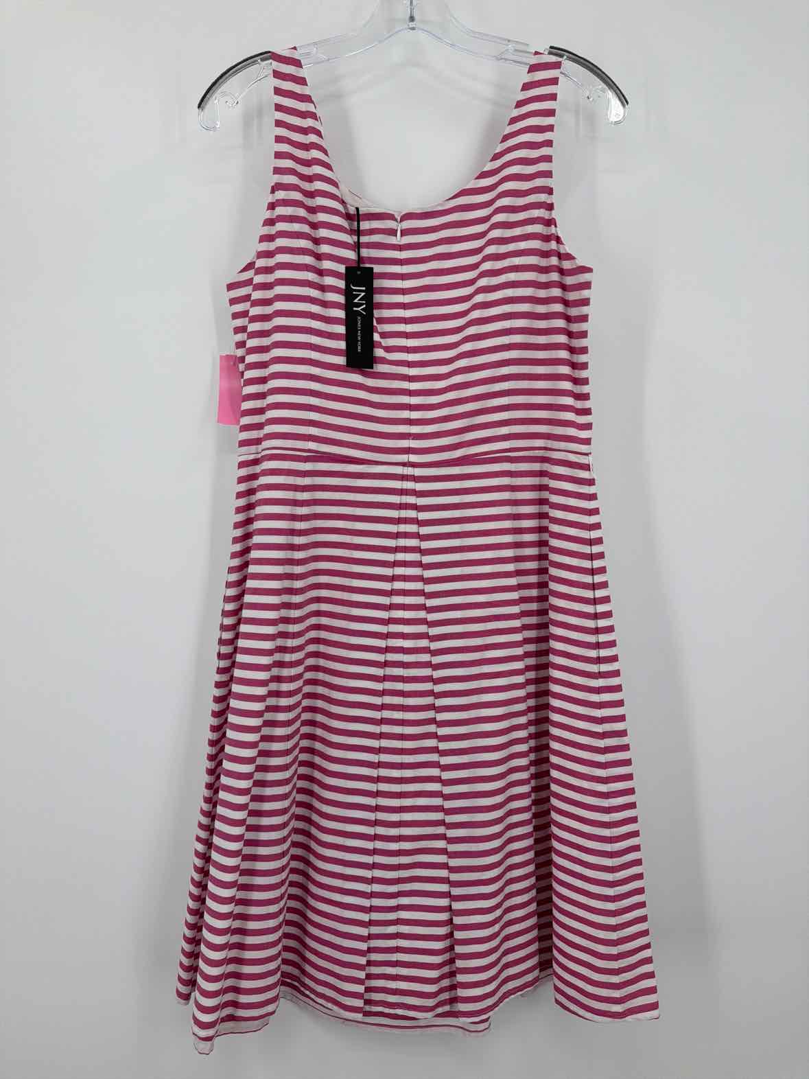 Pre-Owned JNY Pink Size 12 Stripe Short Sleeveless Dress | True Fashionistas.