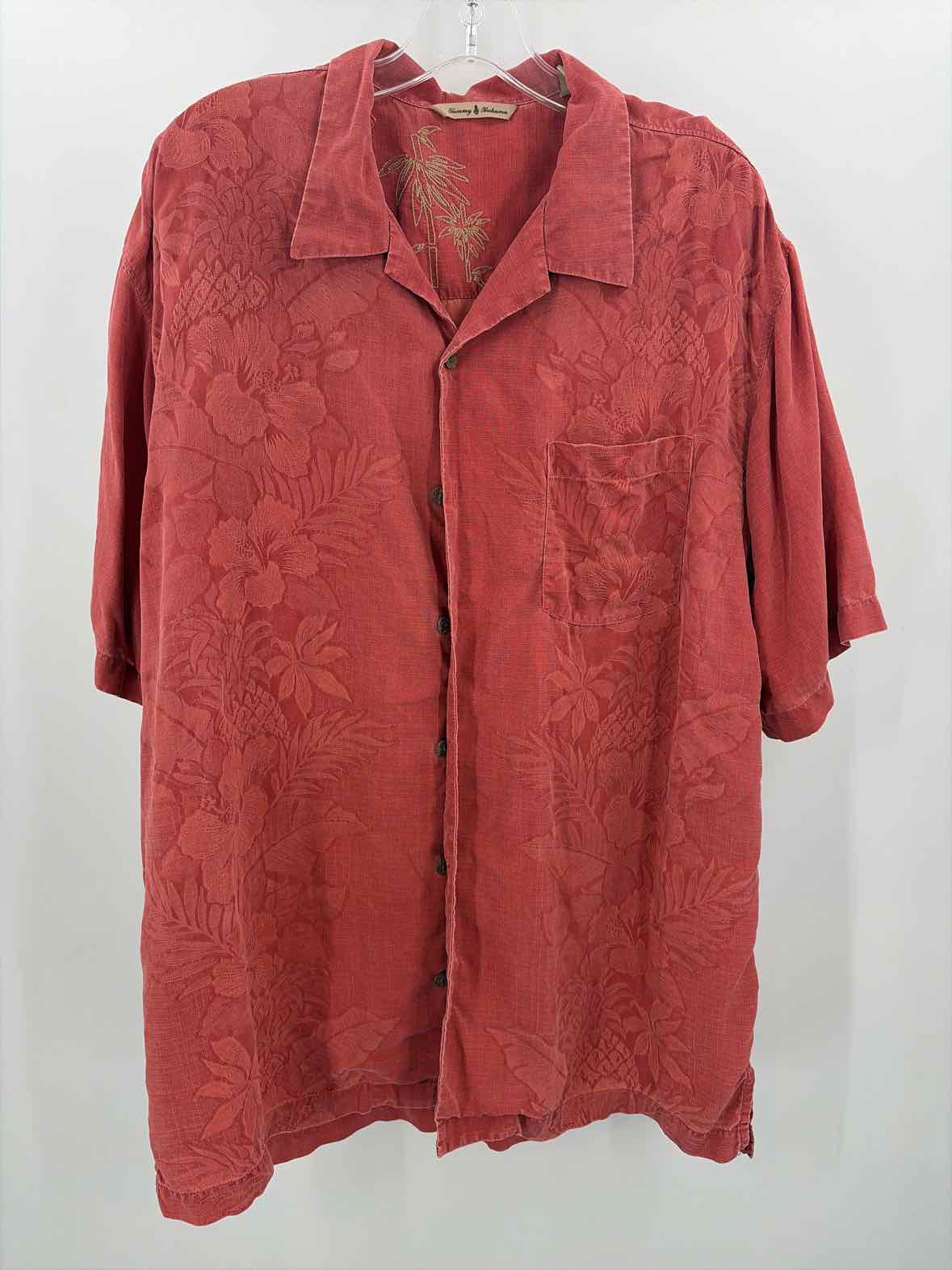 Pre-Owned Tommy Bahama Orange Silk Size Large Men's Button Down | True Fashionistas.