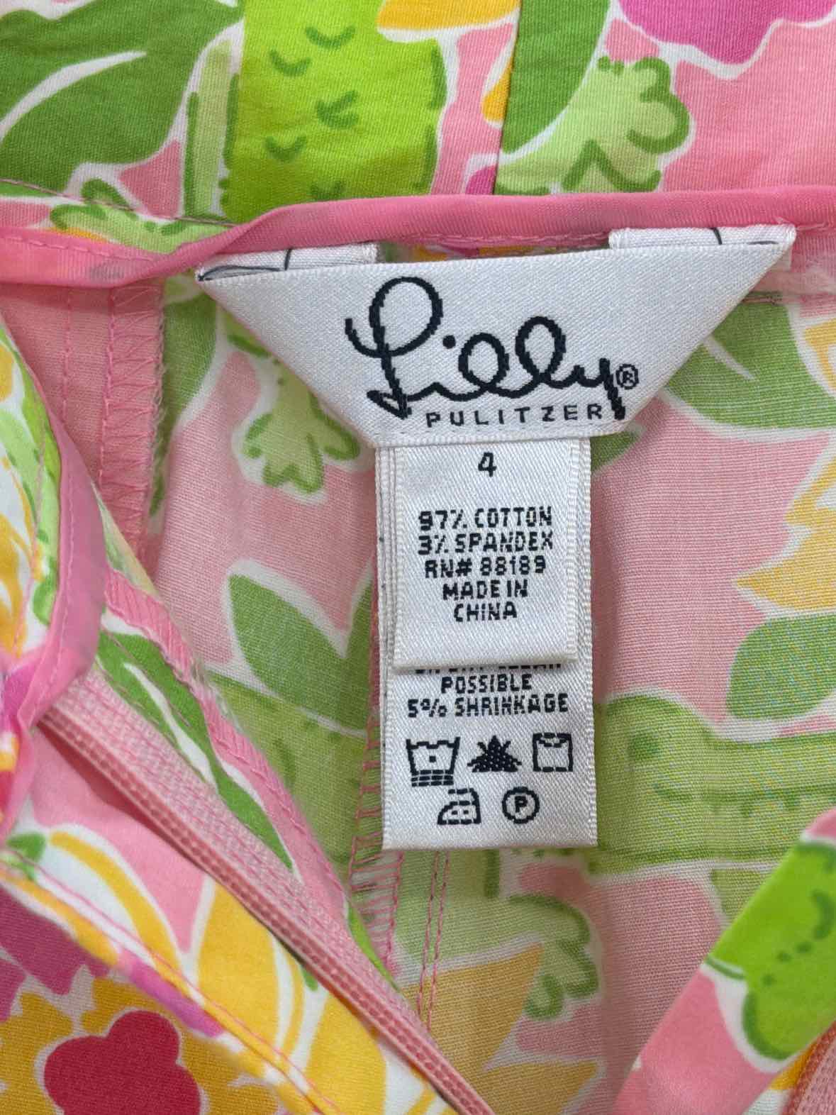 Pre-Owned Lilly Pulitzer Yellow Size 4 Vintage Printed Pants | True Fashionistas.