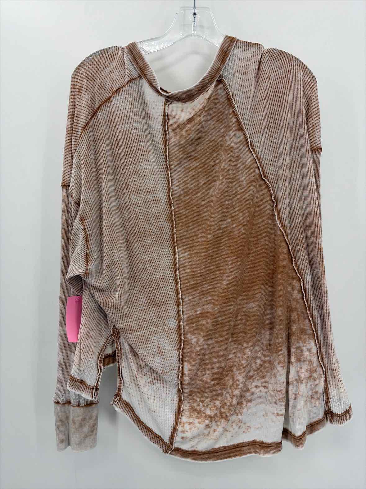 Pre-Owned Project Social T Tan Size Medium Long Sleeve Blouse | True Fashionistas.